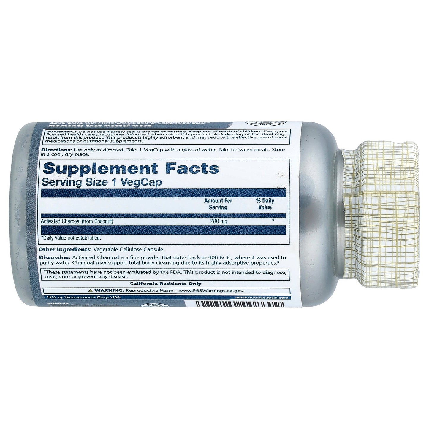 Solaray, Activated Charcoal, 280 mg, 90 VegCaps