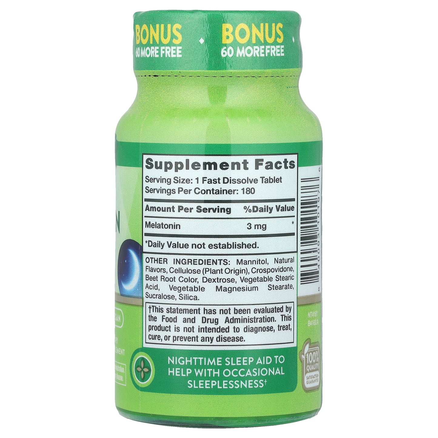 Nature's Truth, Sleep Melatonin, Natural Berry, 3 mg, 180 Fast Dissolve Tablets