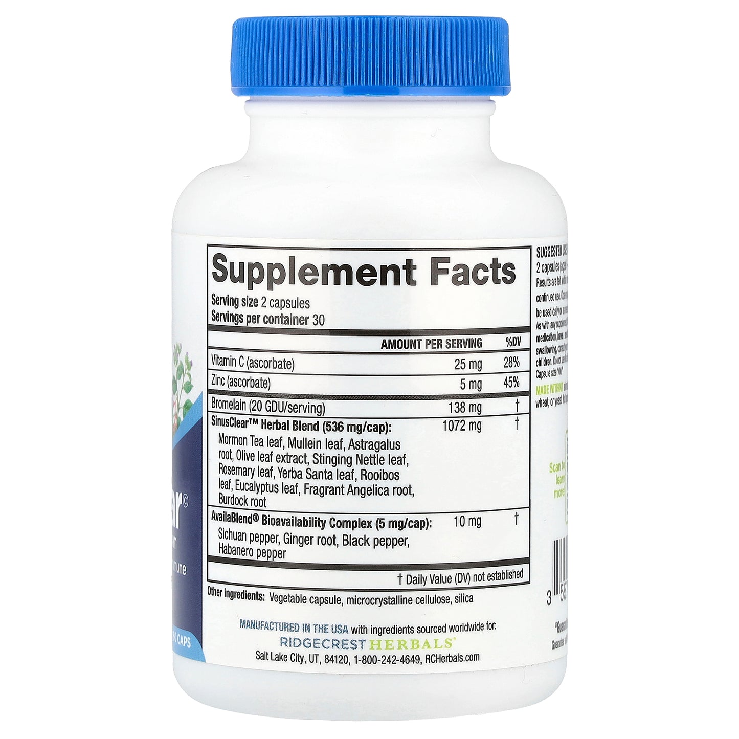 RidgeCrest Herbals, SinusClear©, 60 Capsules