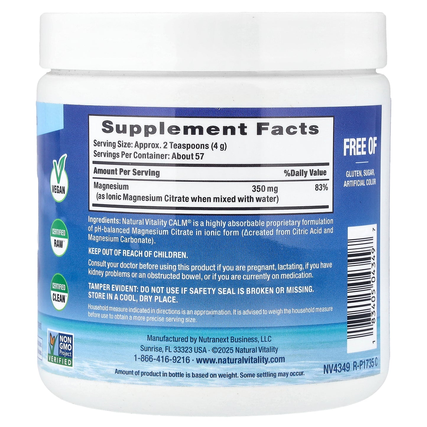 Natural Vitality, CALM®, Relaxing Drink Mix, Original Unflavored, 8 oz (227 g)