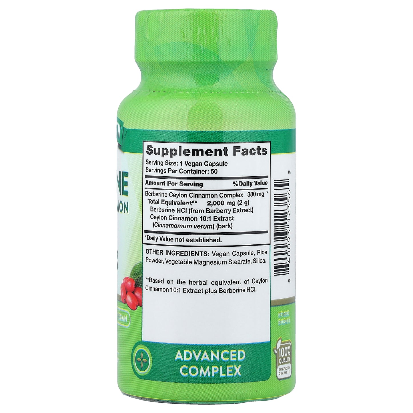 Nature's Truth, Berberine Ceylon Cinnamon Complex, 2,000 mg, 50 Capsules