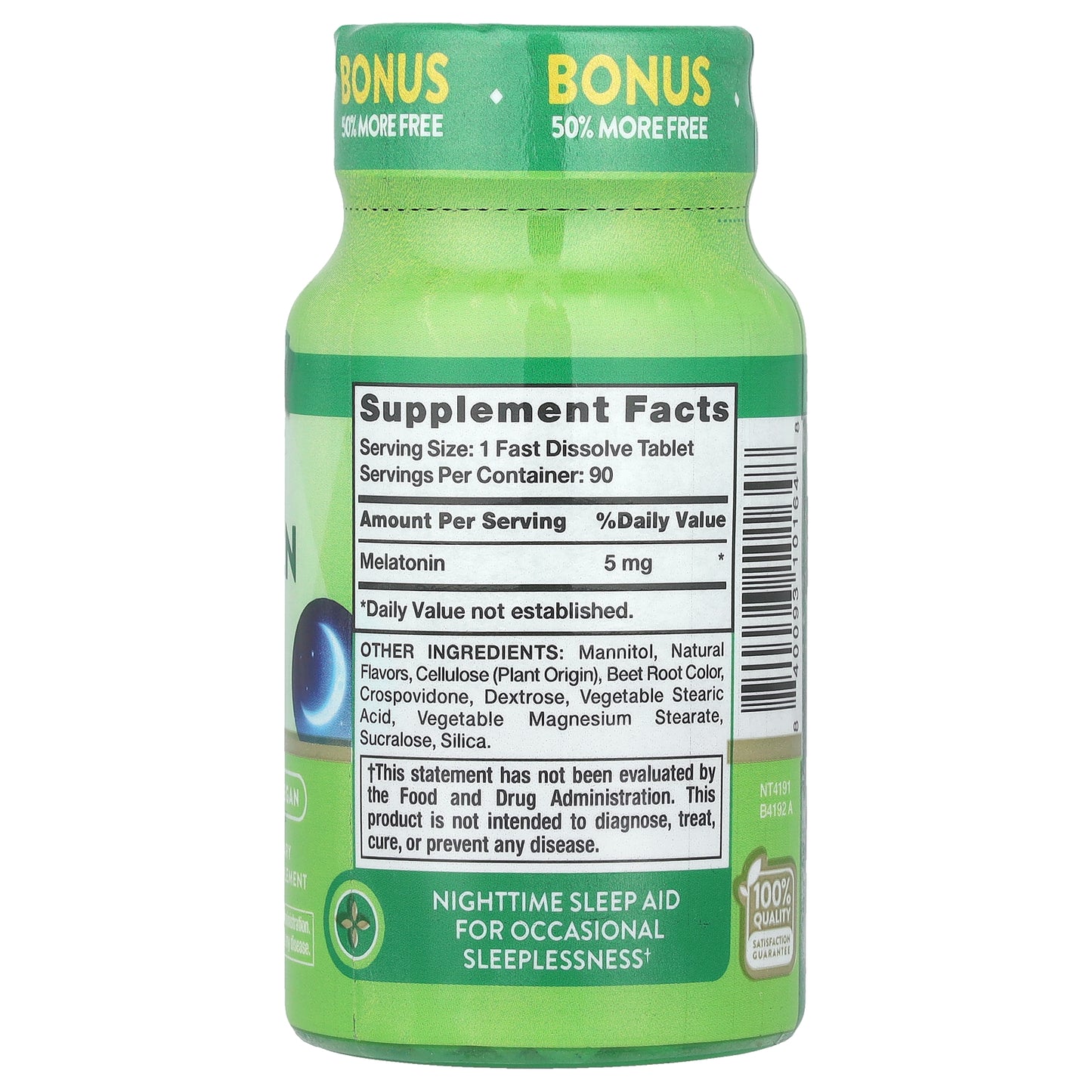 Nature's Truth, Sleep Melatonin, Natural Berry, 5 mg, 90 Fast Dissolve Tablets