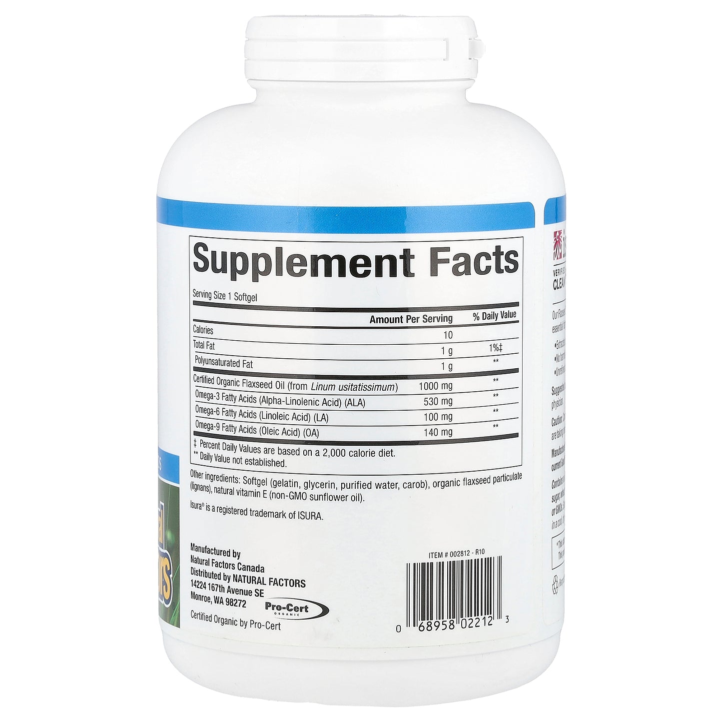 Natural Factors, OmegaFactors®, Flaxseed Oil, 1,000 mg, 360 Softgels