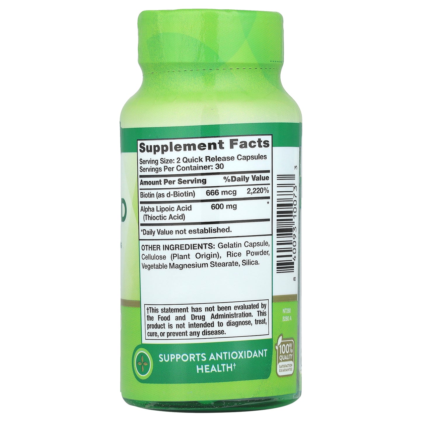 Nature's Truth, Alpha Lipoic Acid, 60 Quick Release Capsules