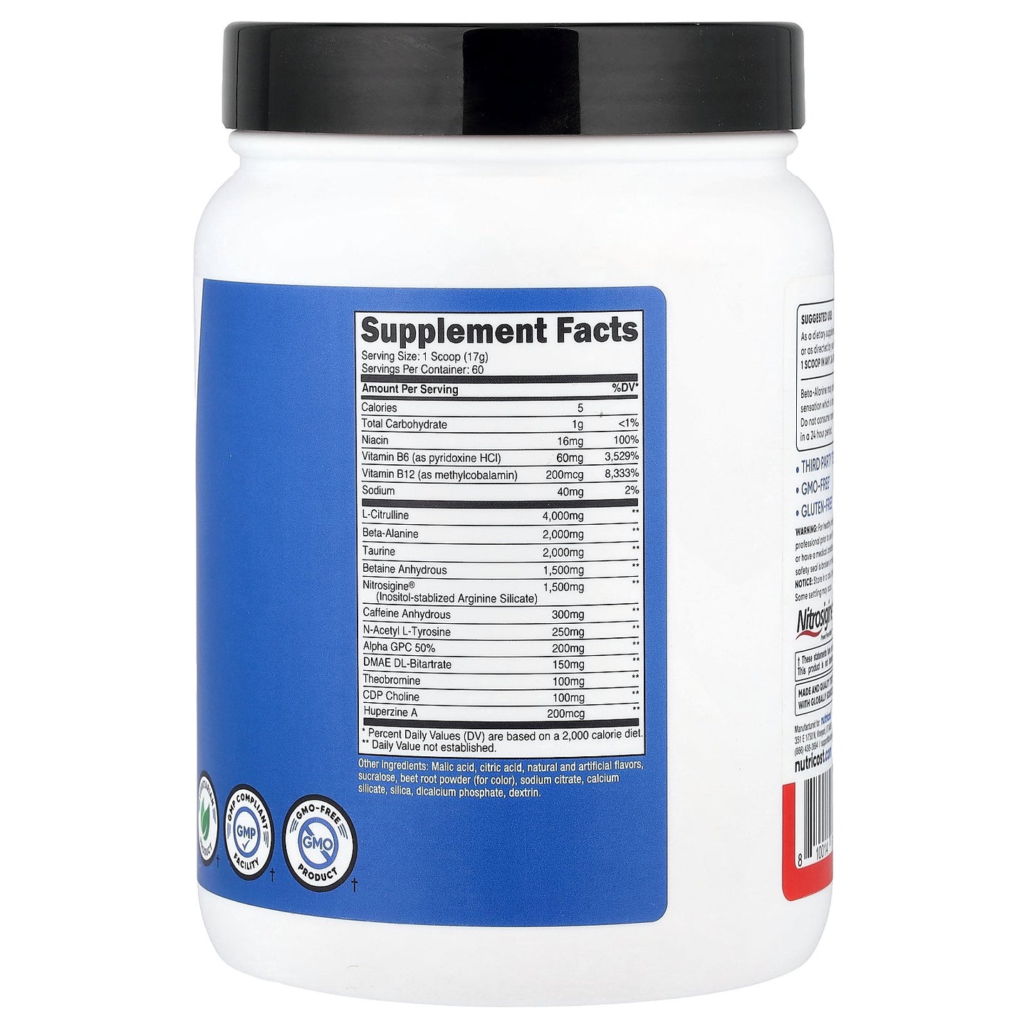 Nutricost, Performance, PRE-X, Xtreme Pre-Workout Complex, Fruit Punch, 2.2 lb (1,002 g)