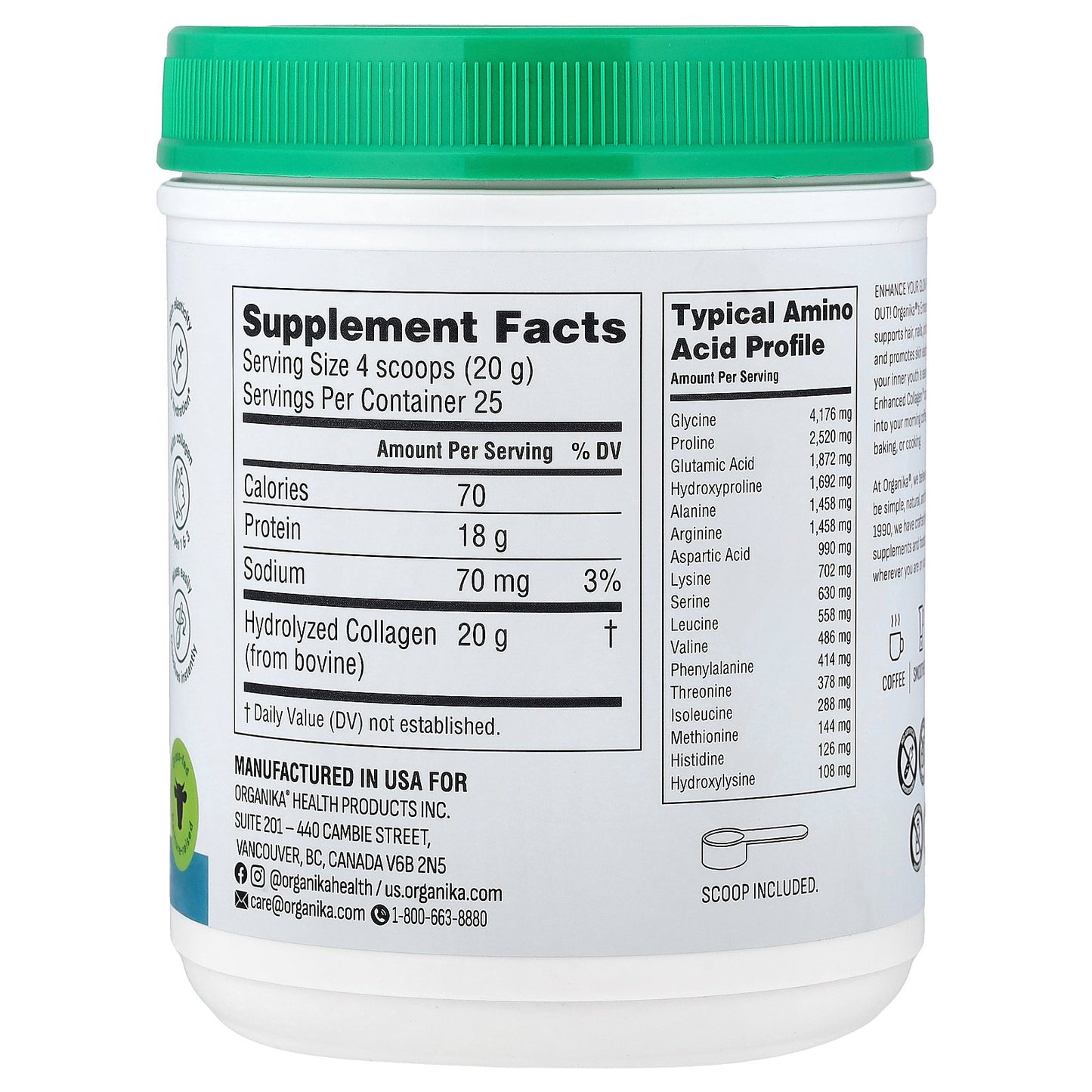 Organika, Enhanced Collagen™, Original / Flavorless , 17.64 oz (500 g)