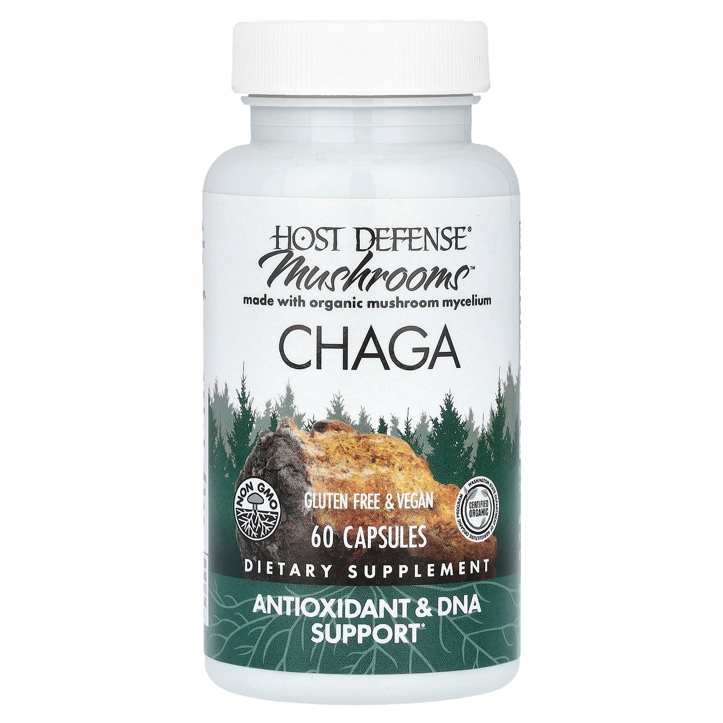Host Defense, Mushrooms™, Chaga, 60 Capsules (0.5 g per Capsule)