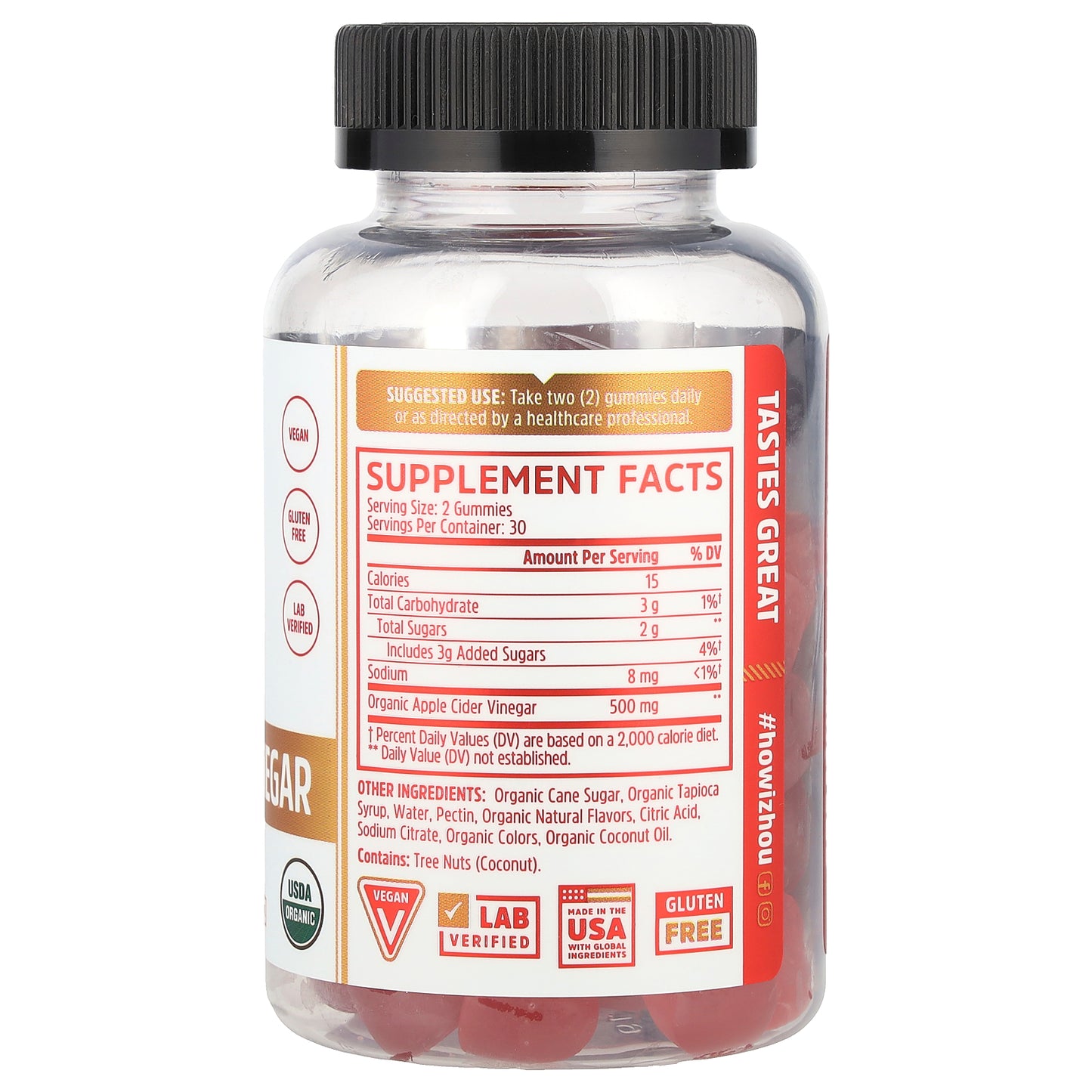 Zhou Nutrition, Organic Apple Cider Vinegar Gummies, 60 Vegan Gummies