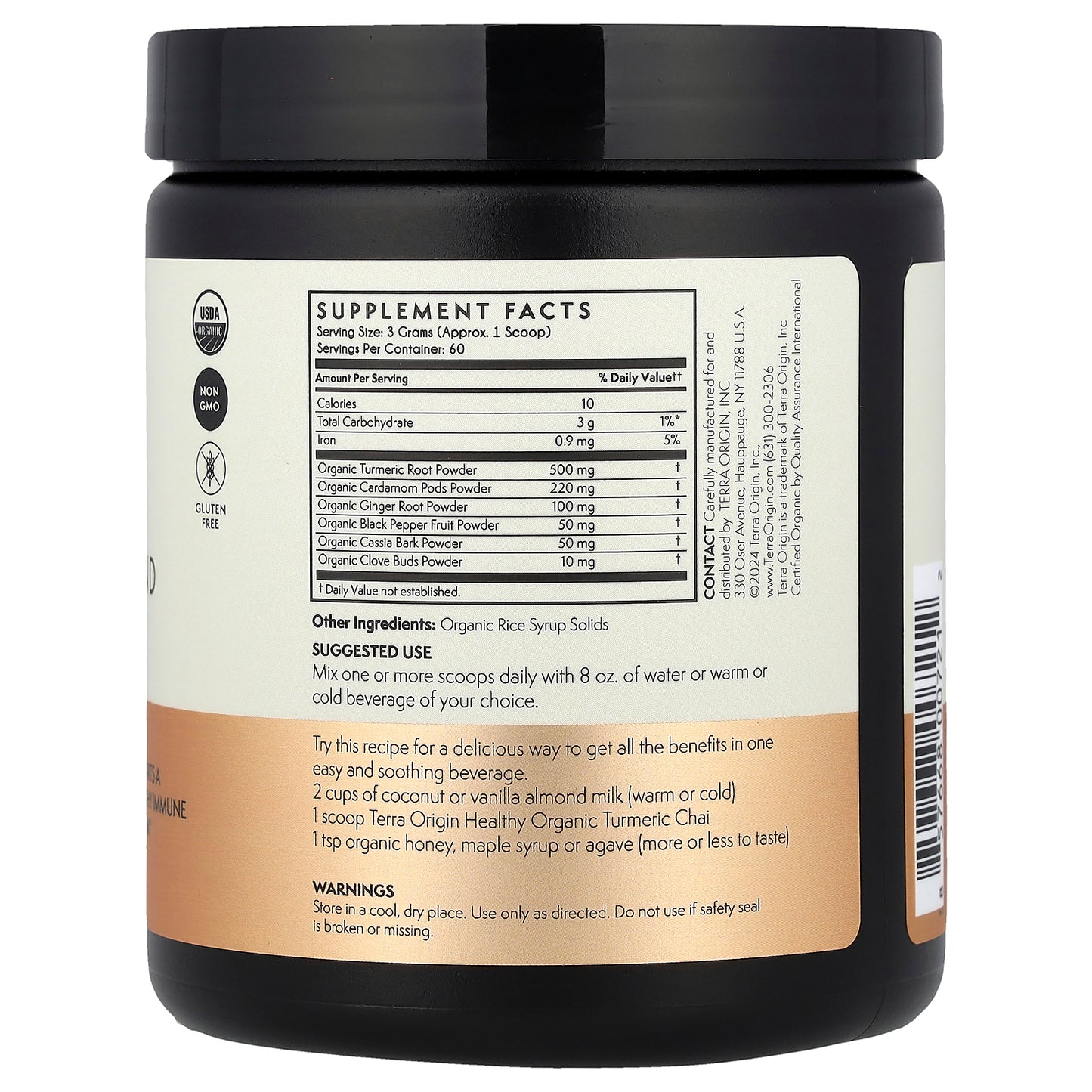 Terra Origin, Organic Turmeric Blend, Chai, 6.35 oz (180 g)