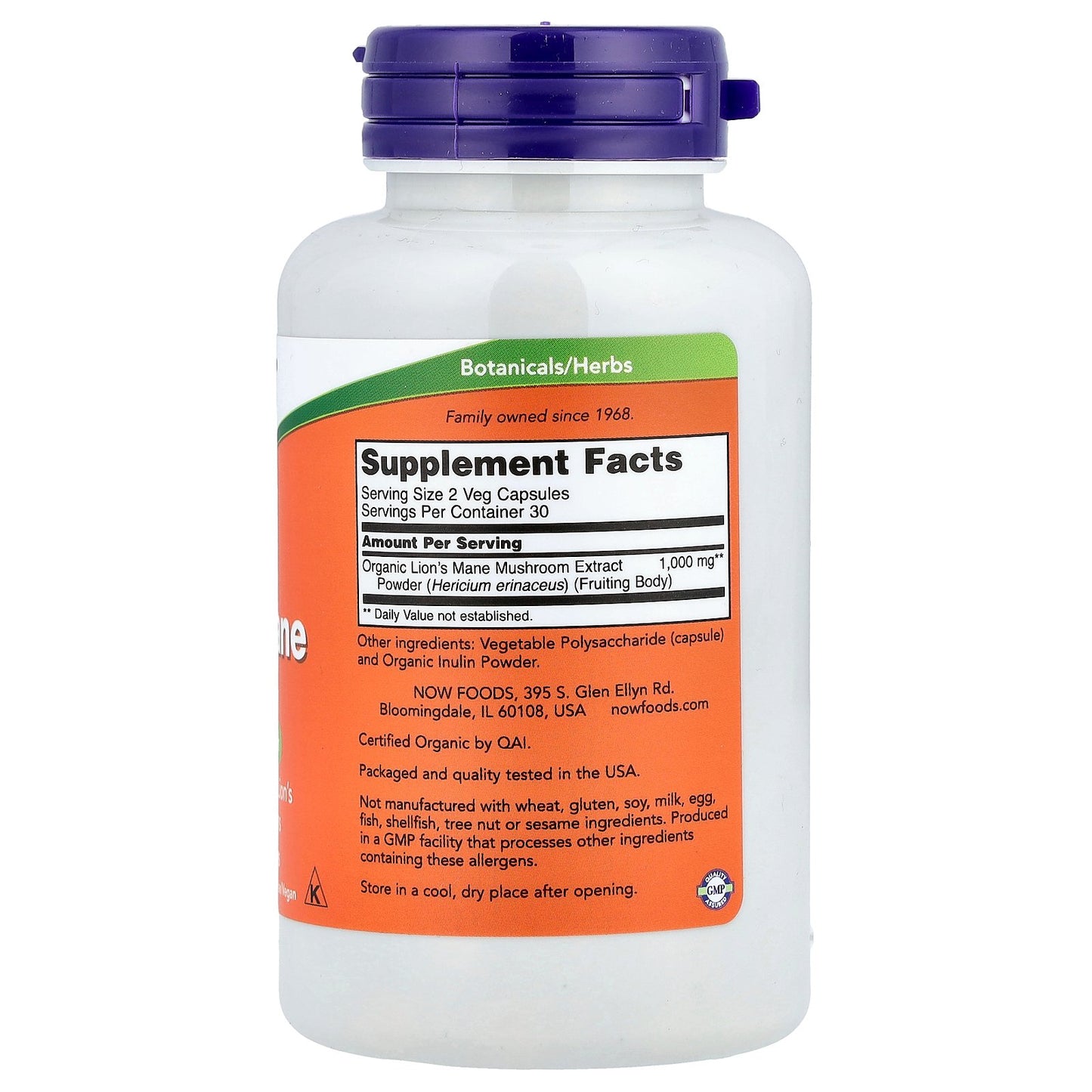 NOW Foods, Lion's Mane, 500 mg, 60 Veg Capsules