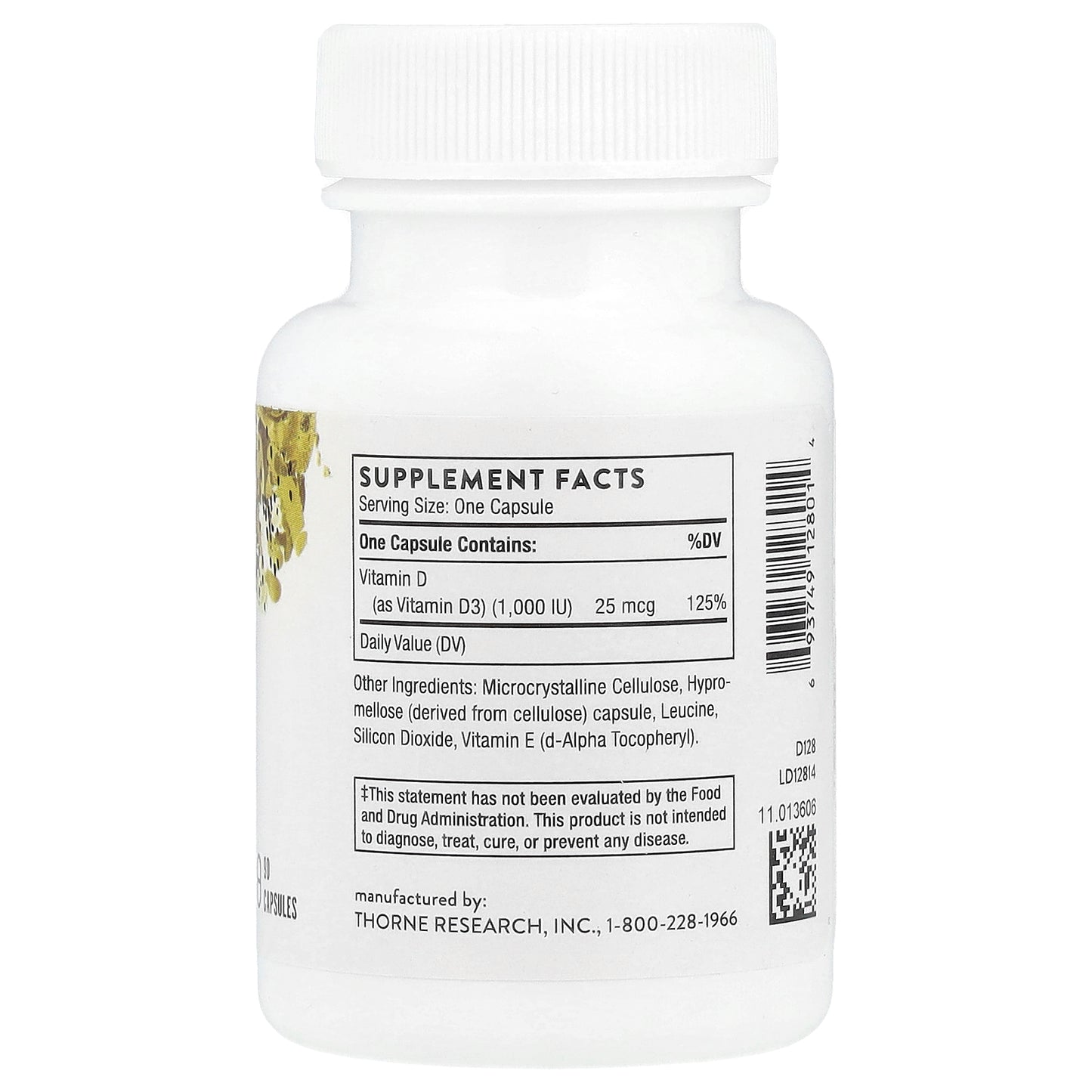 Thorne, D-1,000, 90 Capsules (25 mcg per Capsule)