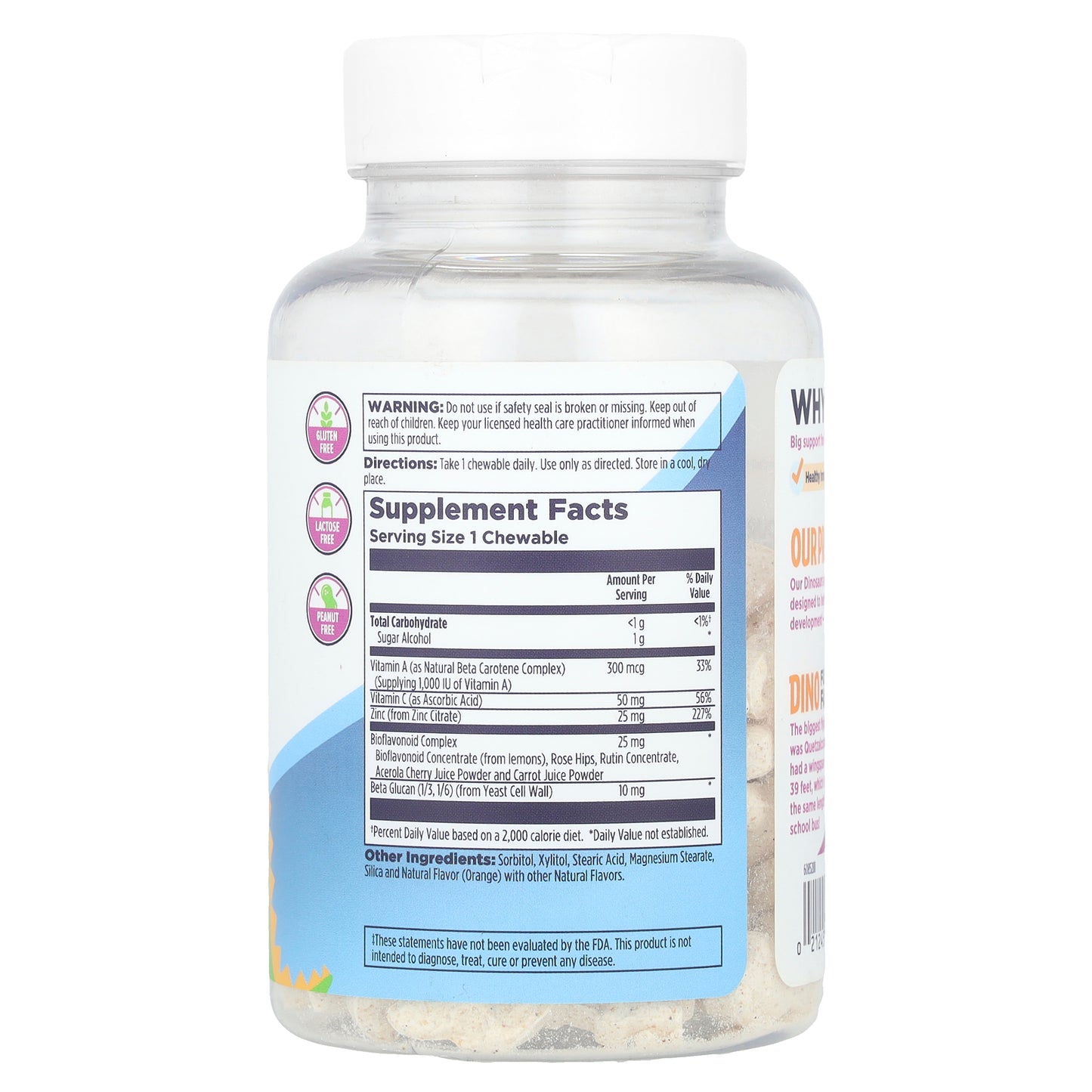 KAL, Dinosaurs®, Immuno-Raptor™, Orange, 60 Chewables