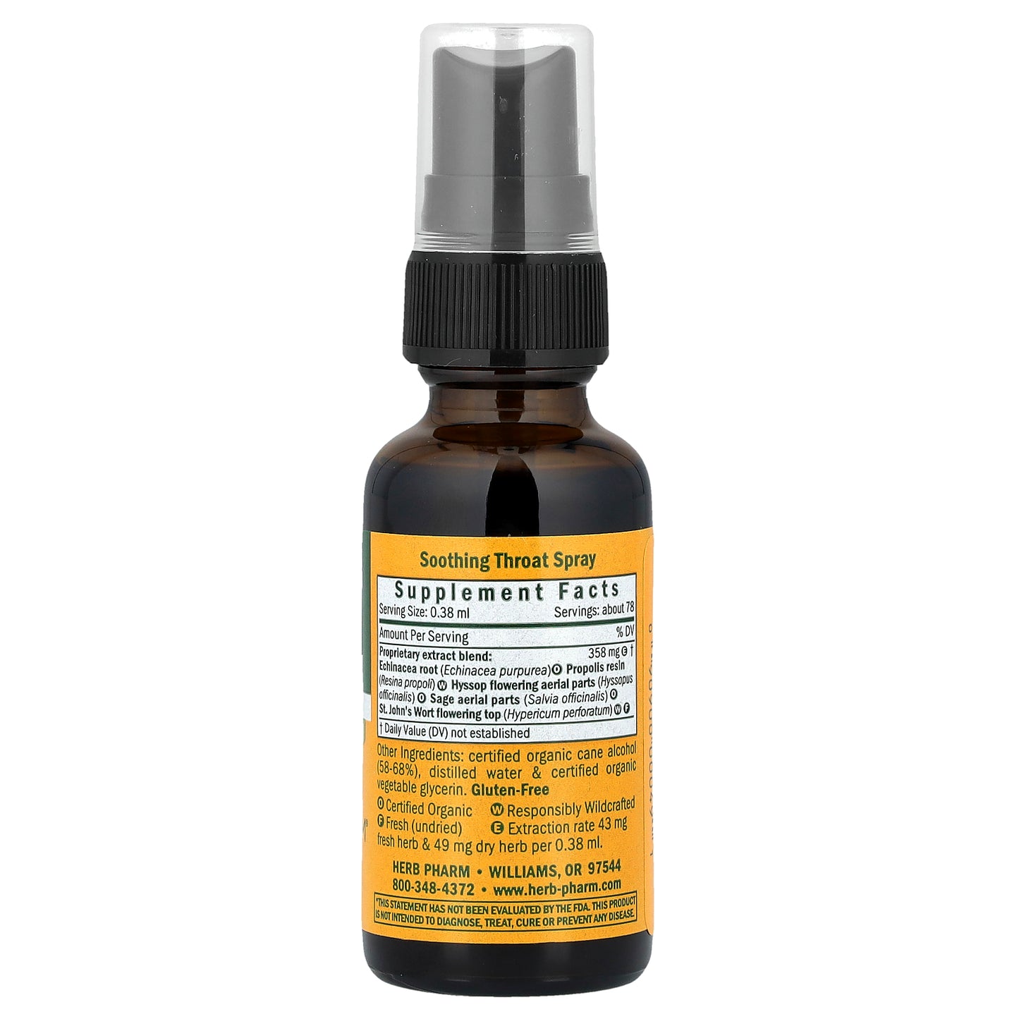Herb Pharm, Soothing Throat Spray, 1 fl oz (30 ml)