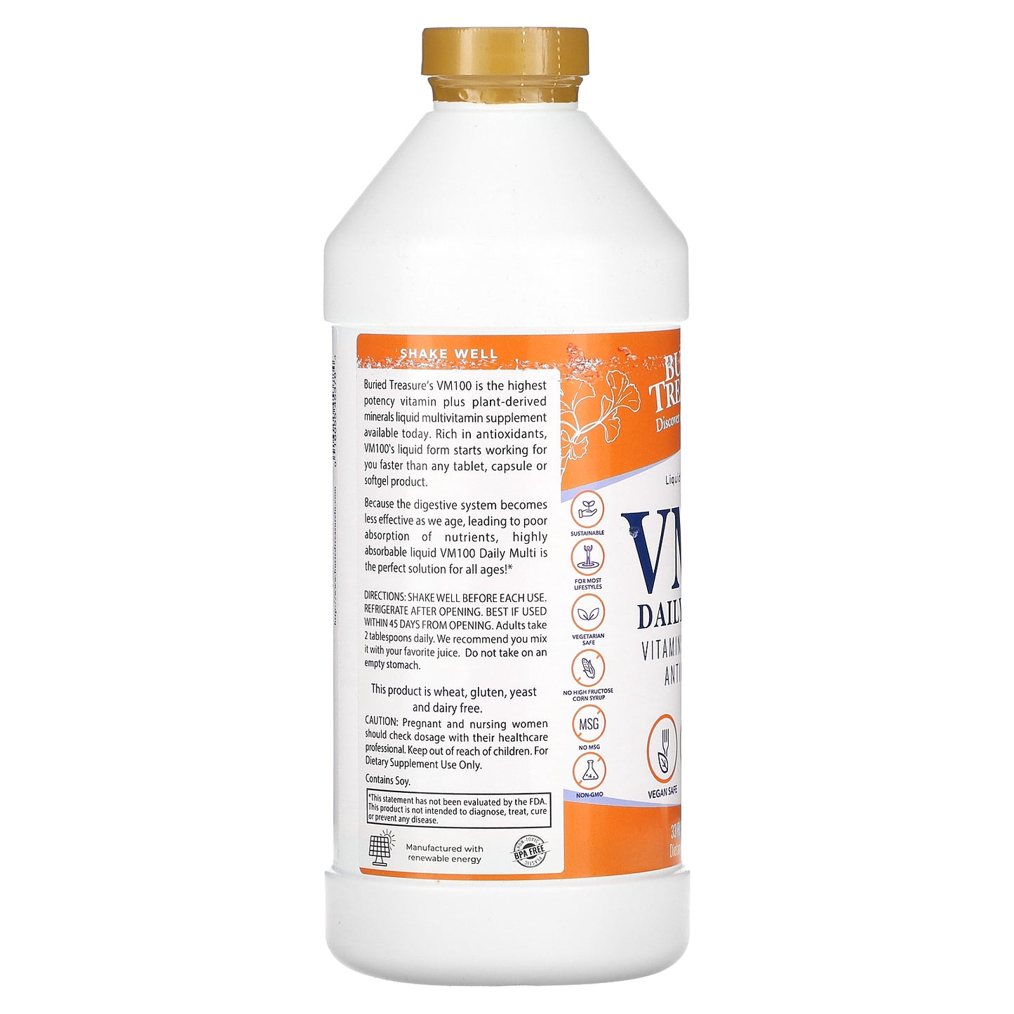 Buried Treasure, Liquid Advantage®, VM100 Daily Multi, Citrus Sunrise, 33 fl oz (976 ml)