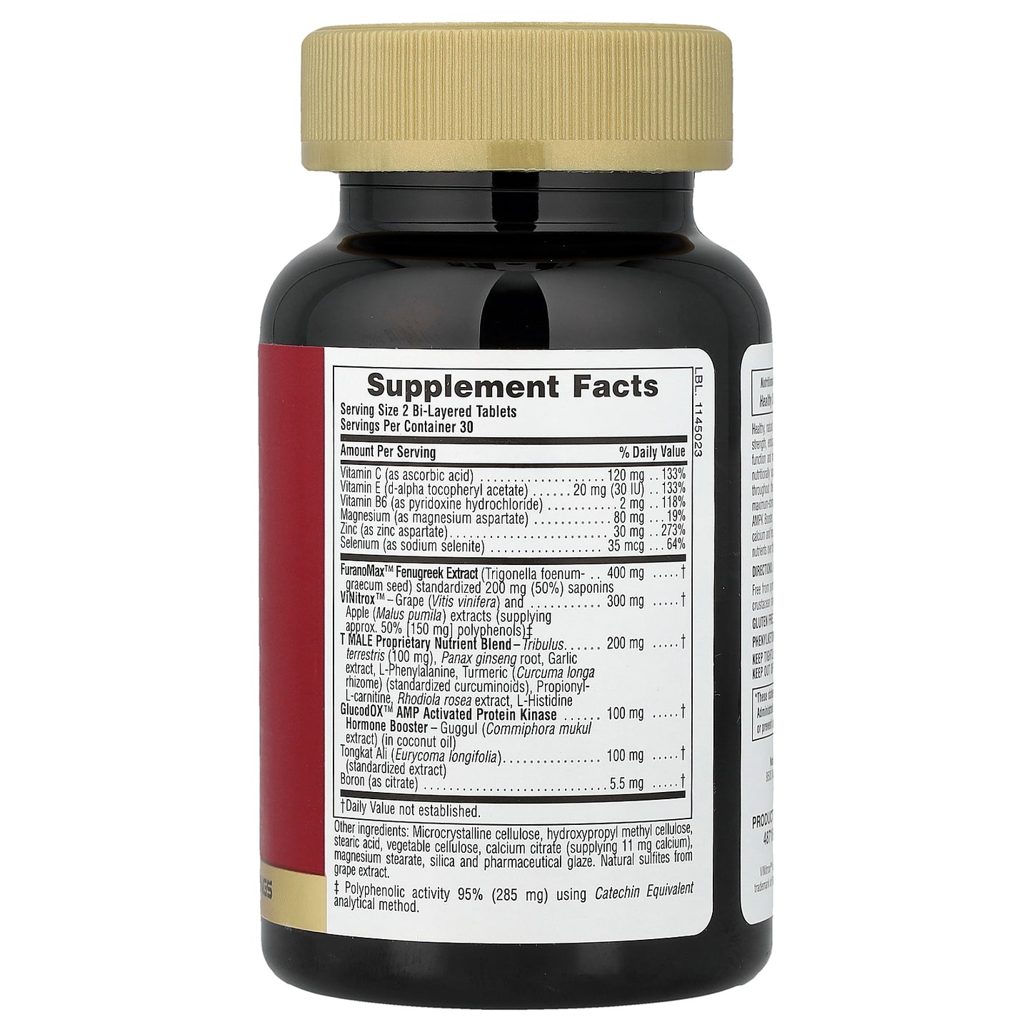 NaturesPlus, Ultra T-Male®, Testosterone Boost for Men, Maximum Strength, 60 Bi-Layered Tablets