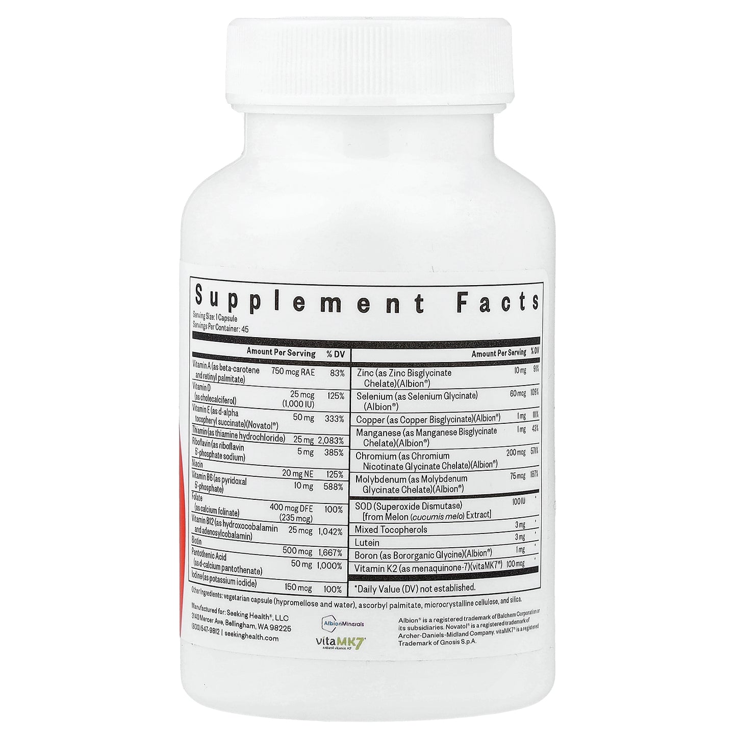 Seeking Health, Multivitamin One MF, 45 Capsules