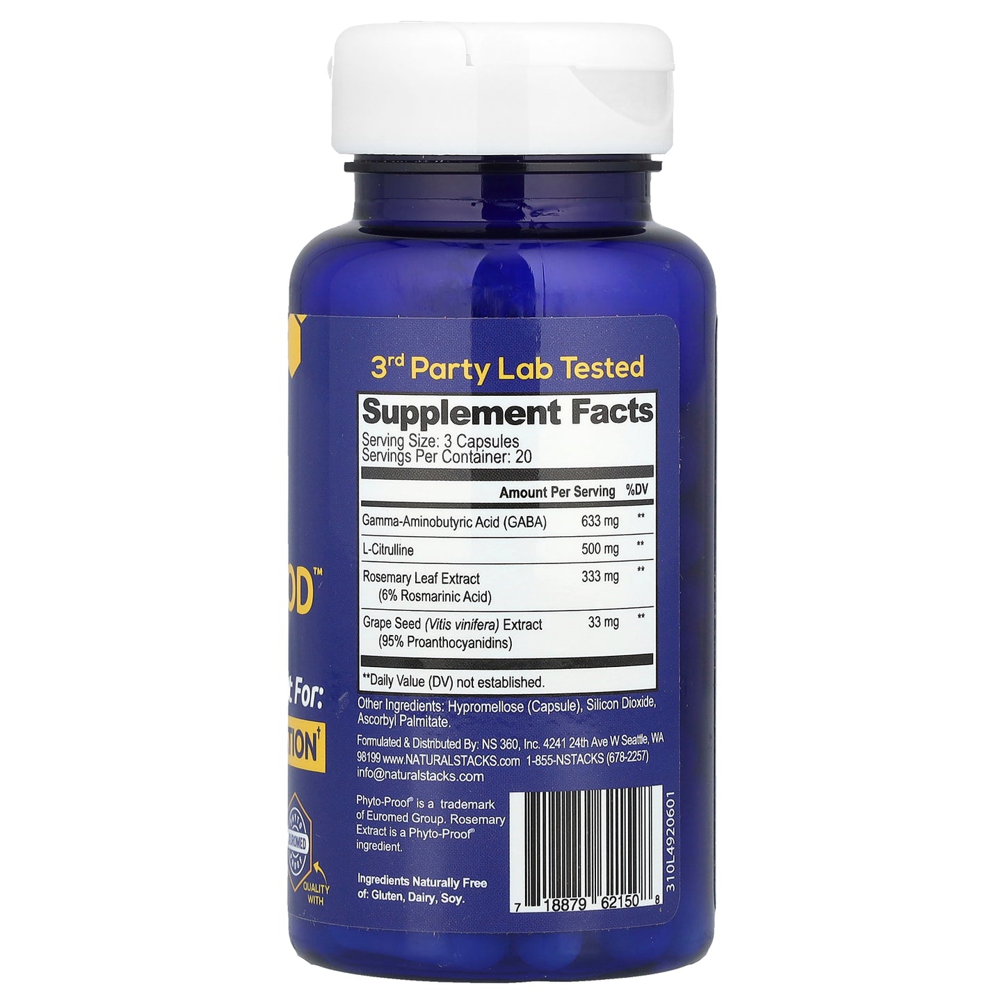 Natural Stacks, Gaba Brain Food™, 60 Vegan Capsules