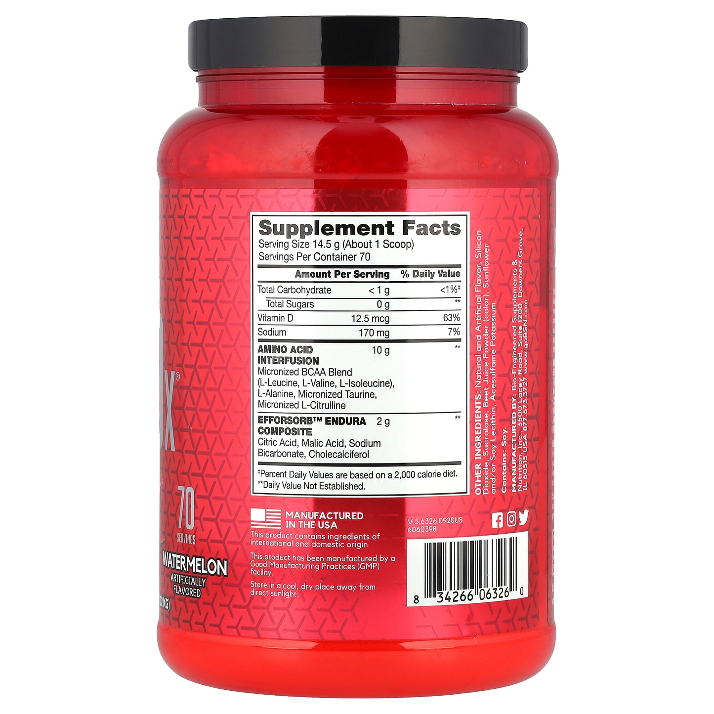 BSN, AminoX®, Endurance & Recovery, Watermelon, 2.24 lb (1.02 kg)