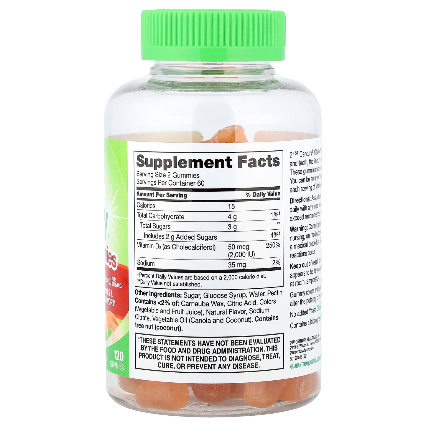 21st Century, VitaJoy® Daily D3 Gummies, Peach, 120 Gummies