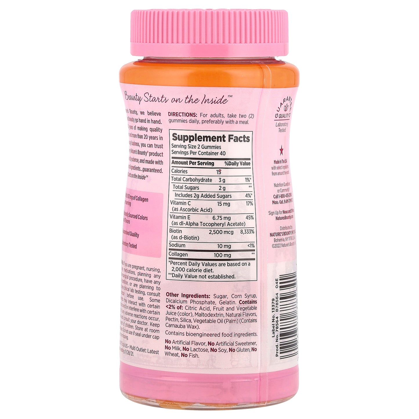 Nature's Bounty, Optimal Solutions®, Hair, Skin & Nails Gummies, Tropical Citrus, 80 Gummies