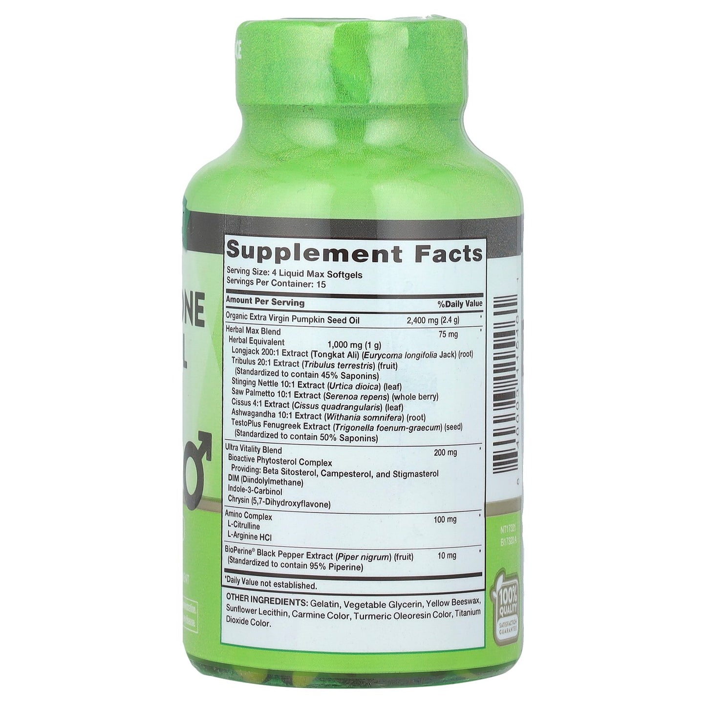 Nature's Truth, Testosterone Powerful Formula, 60 Liquid Max Softgels