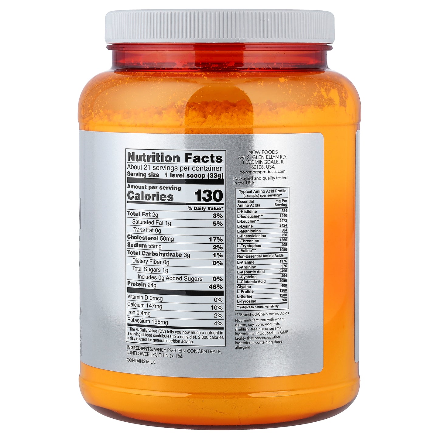 NOW Foods, Sports, Whey Protein Concentrate Protein Powder, Unflavored, 1.5 lbs (680 g)