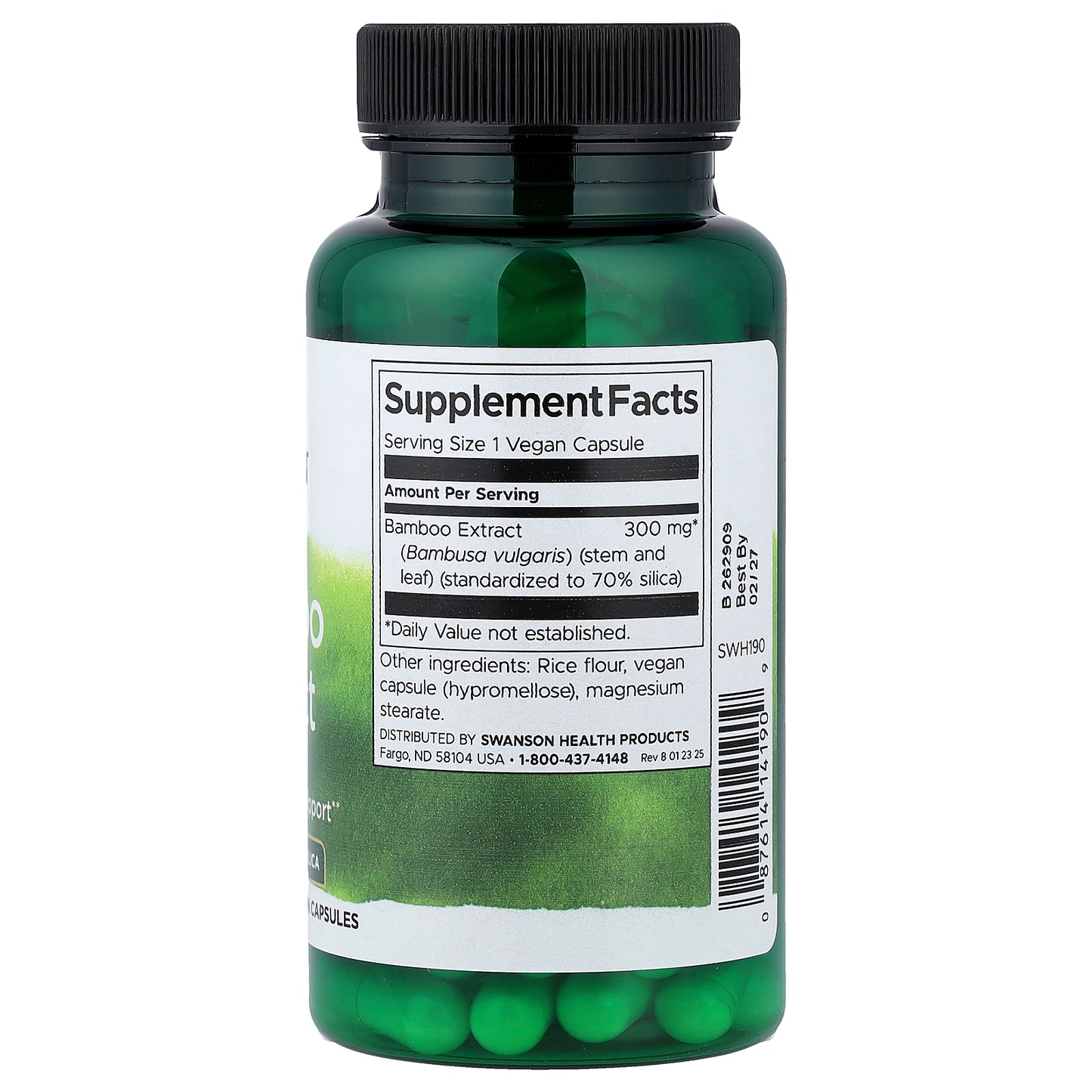 Swanson, Bamboo Extract, 60 Vegan Capsules (300 mg per Capsule)