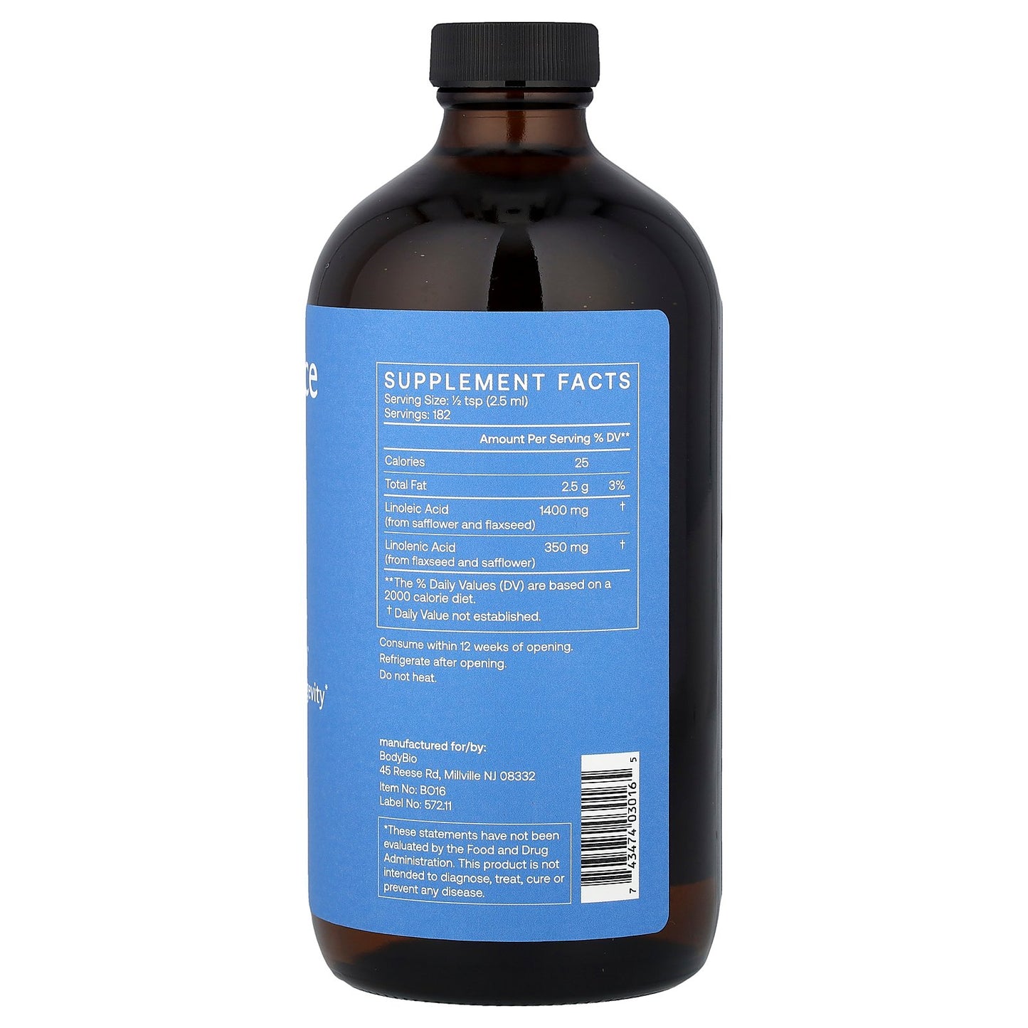 BodyBio, Balance Oil, Essential Fatty Acids, 16 fl oz (473 ml)