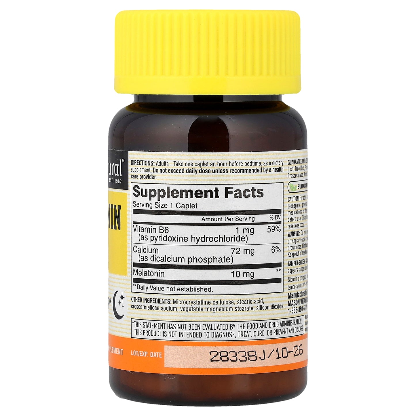 Mason Natural, Melatonin, 10 mg, 60 Caplets