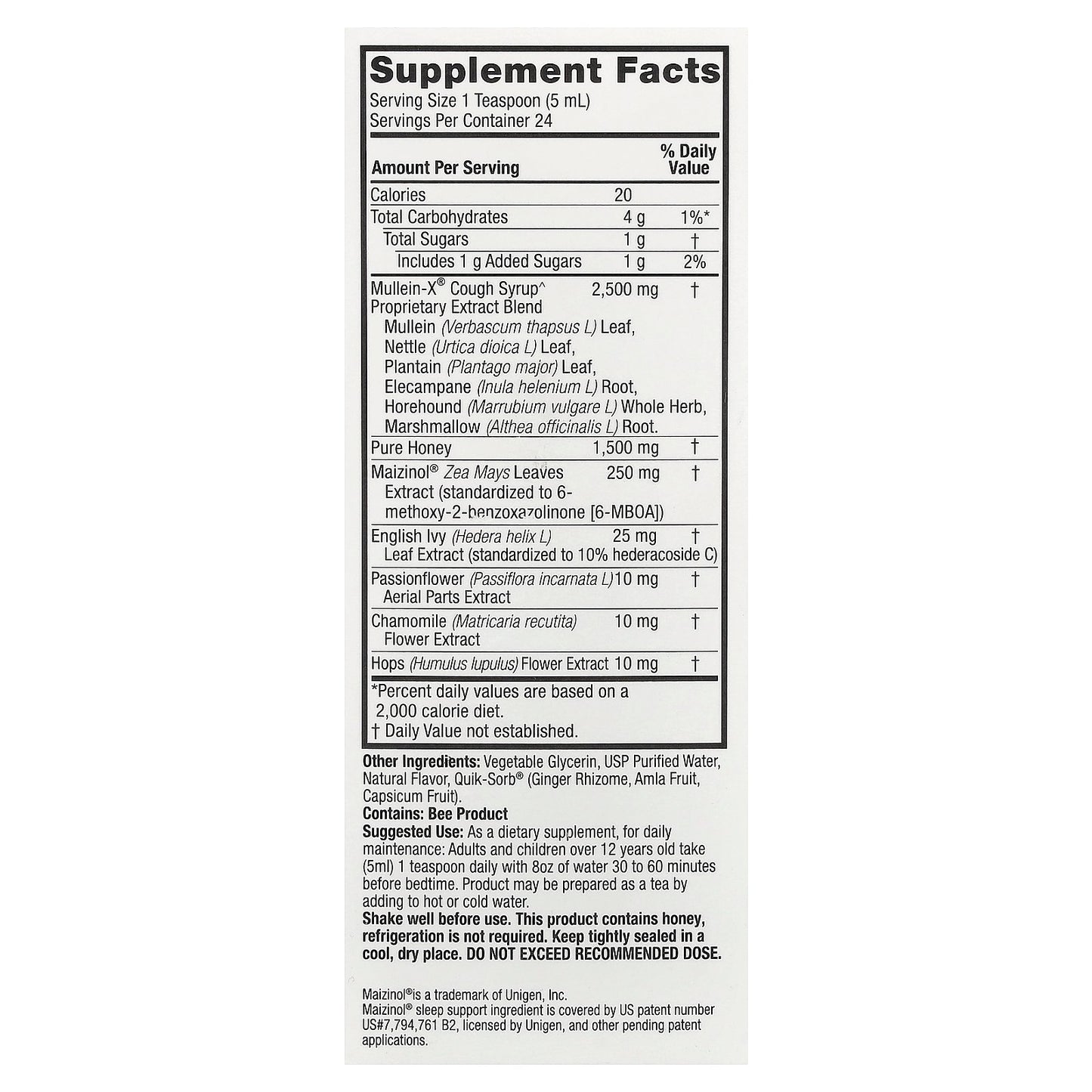 Nature's Answer, Natural Mullein-X® Cough Syrup PM, Nighttime, 4 fl oz (120 ml)