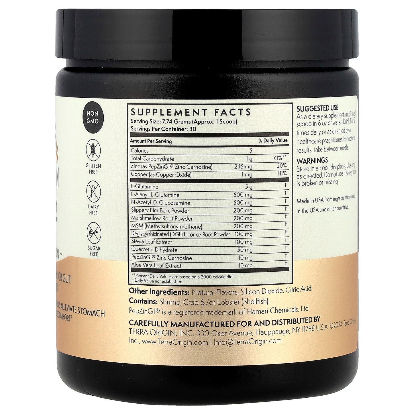 Terra Origin, Healthy Gut™, Honey Lemon, 8.19 oz (232.2 g)