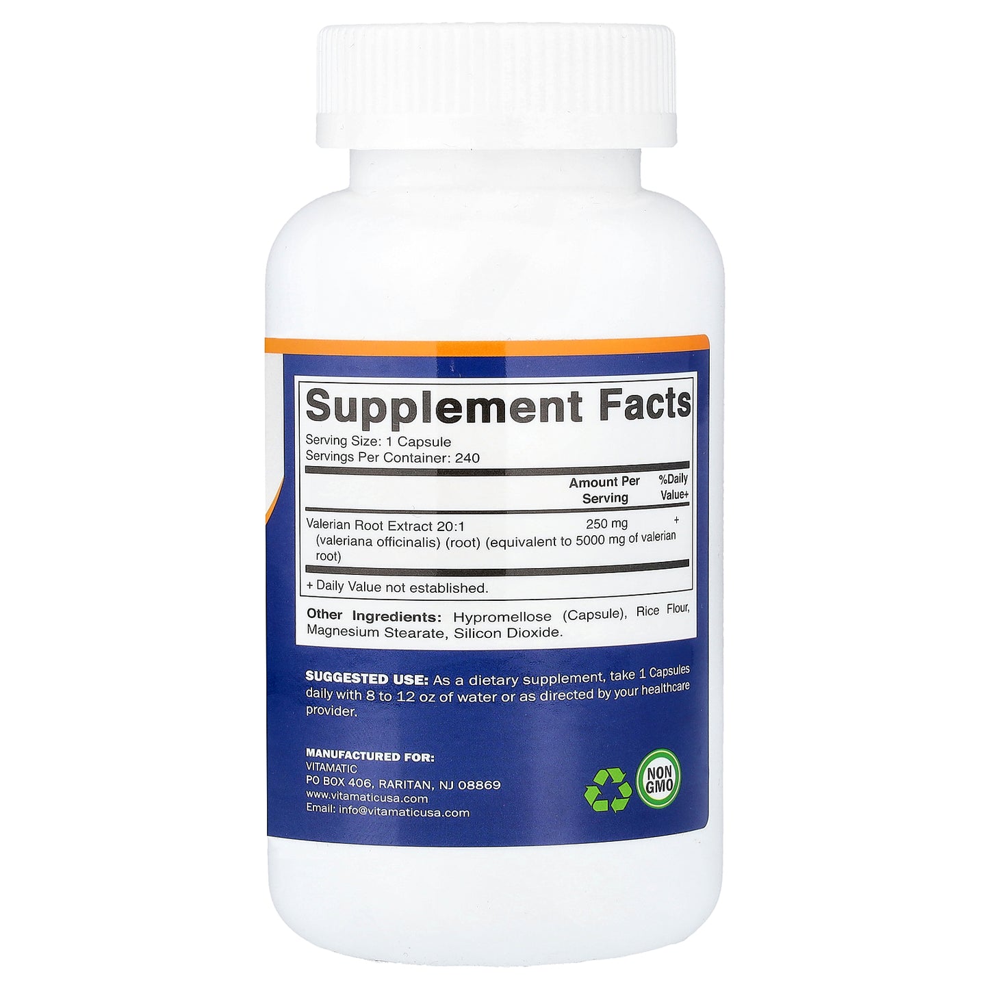 Vitamatic, Valerian Root, High Potency, 240 Vegetable Capsules (250 mg per Capsule)