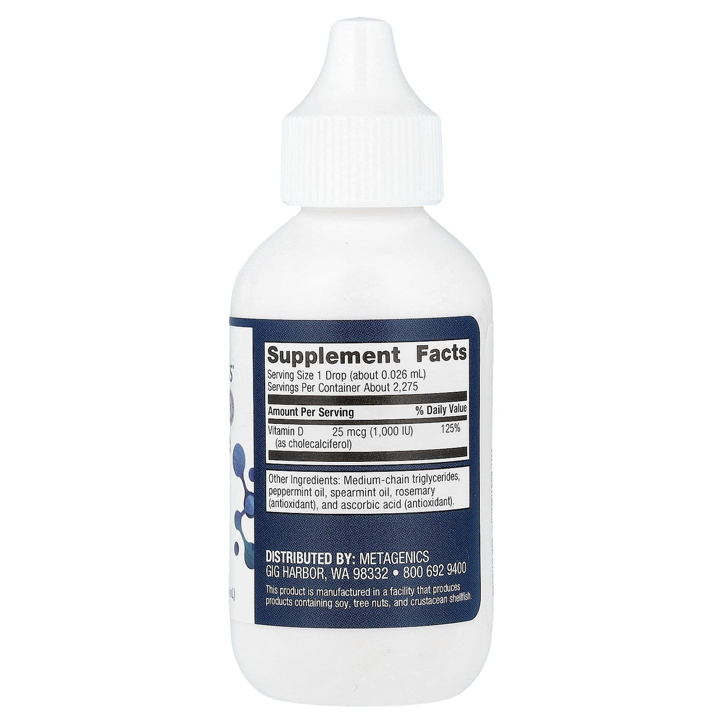 Metagenics, Vitamin D3 Liquid, 2 fl oz (59.14 ml)