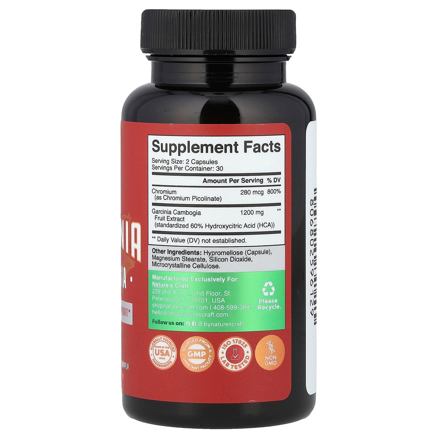 Nature's Craft, Garcinia Cambogia, 60 Capsules