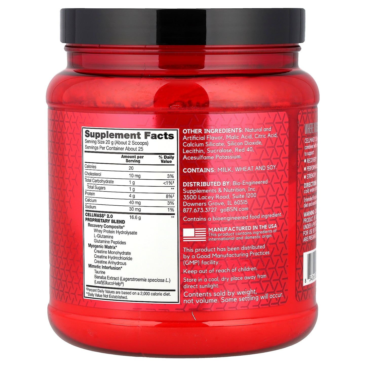 BSN, Cellmass 2.0®, Advanced Strength, Arctic Berry, 1.09 lb (495 g)