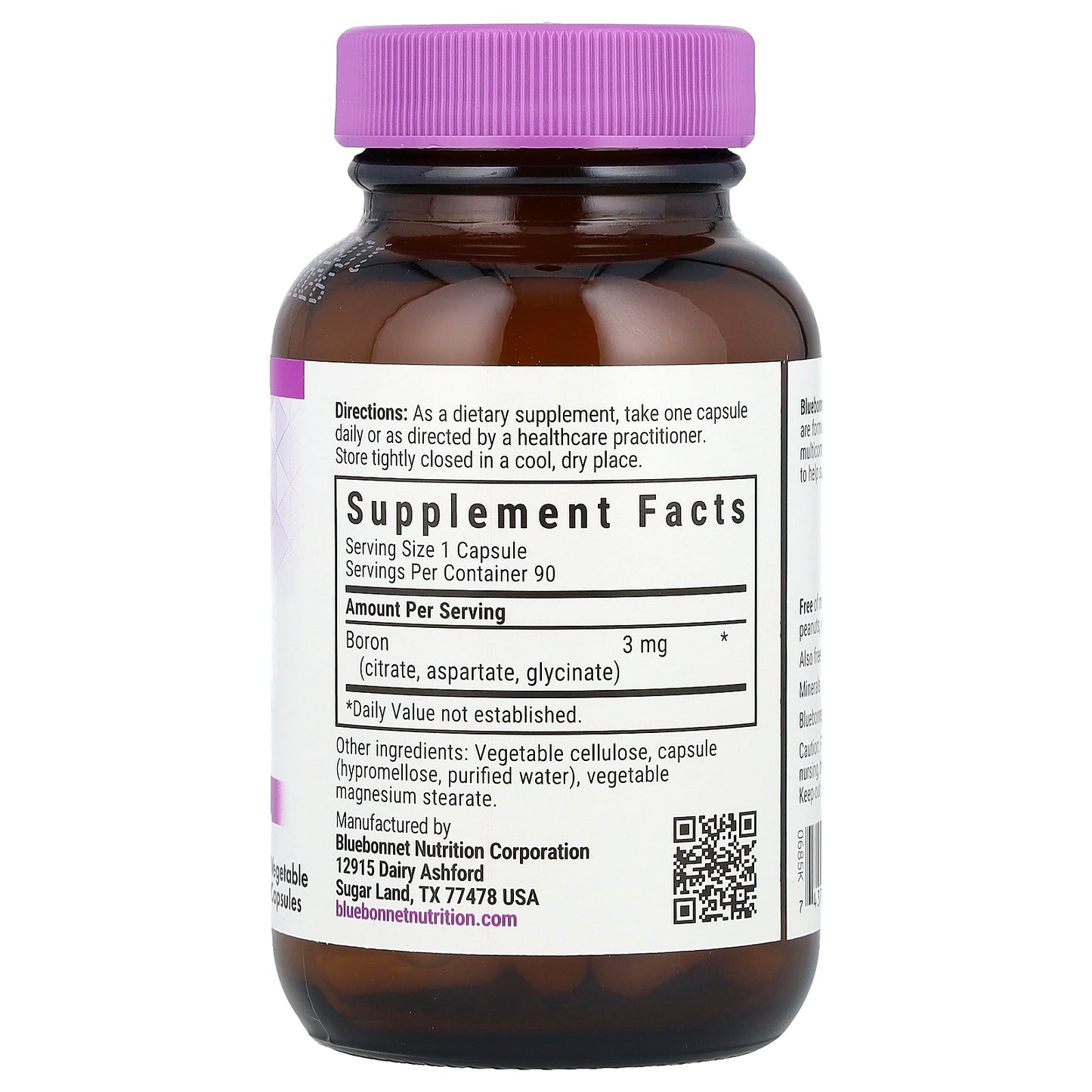 Bluebonnet Nutrition, Triple Boron, 90 Vegetable Capsules (3 mg per Capsule)