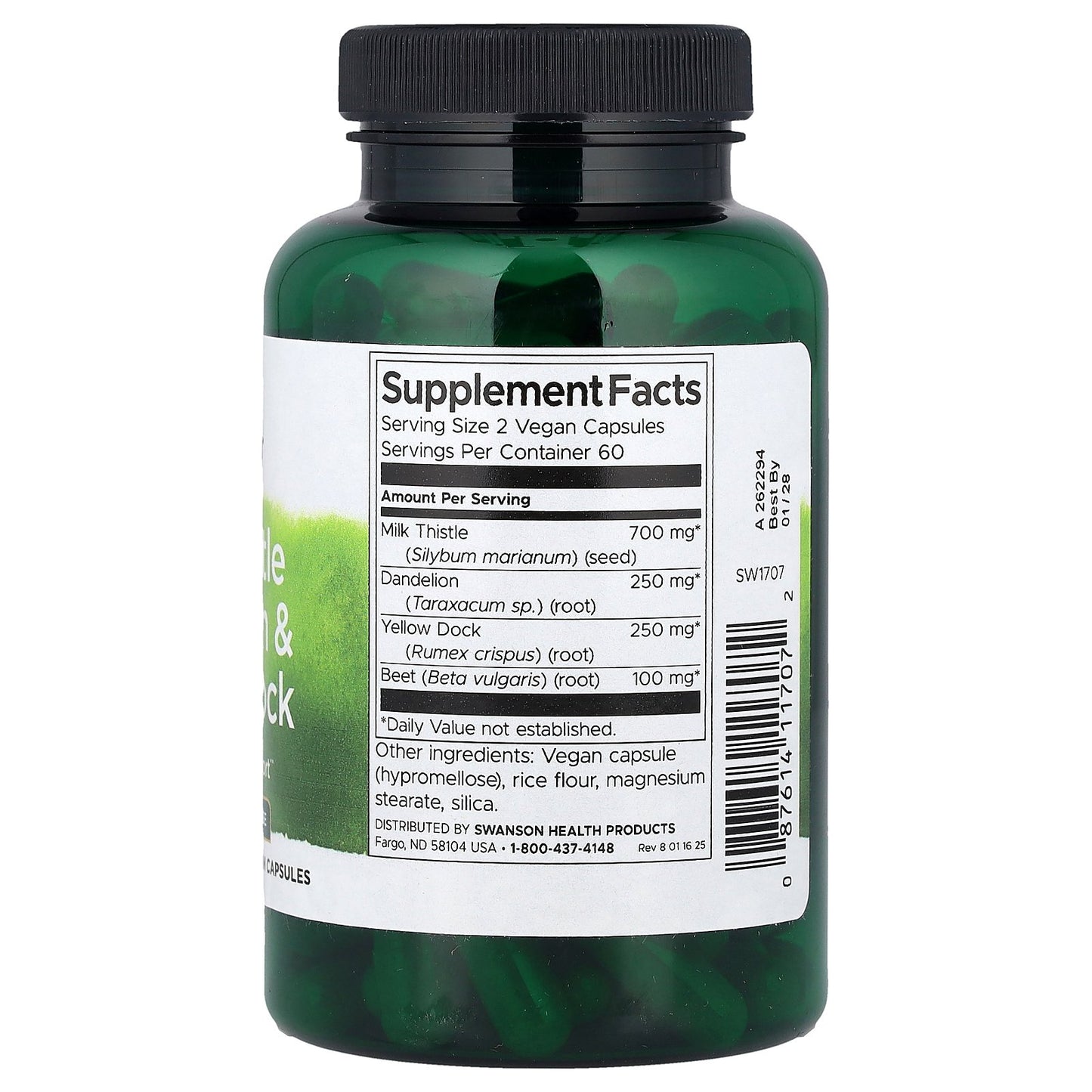 Swanson, Milk Thistle Dandelion & Yellow Dock, 120 Vegan Capsules