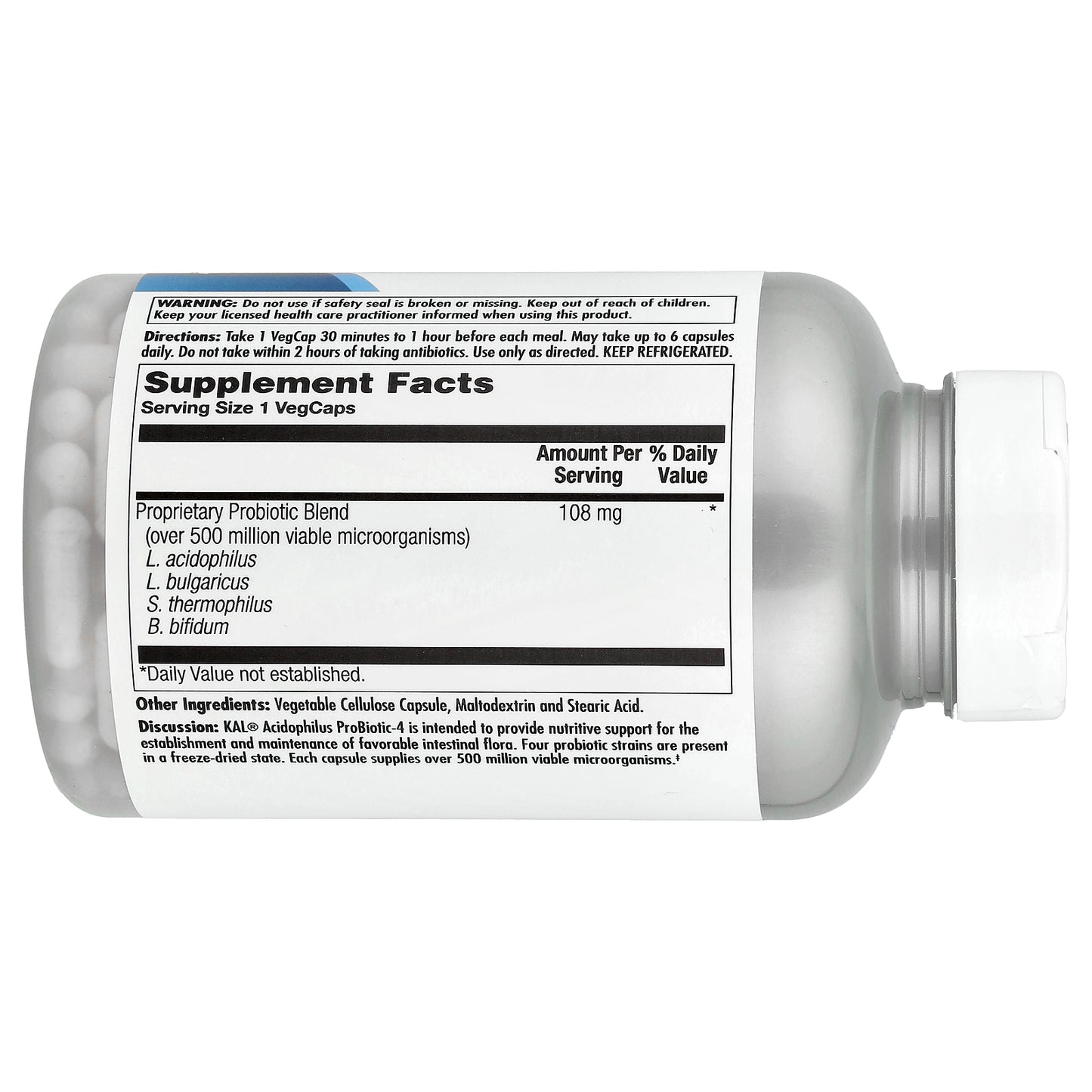 KAL, Acidophilus Probiotic-4, 250 VegCaps