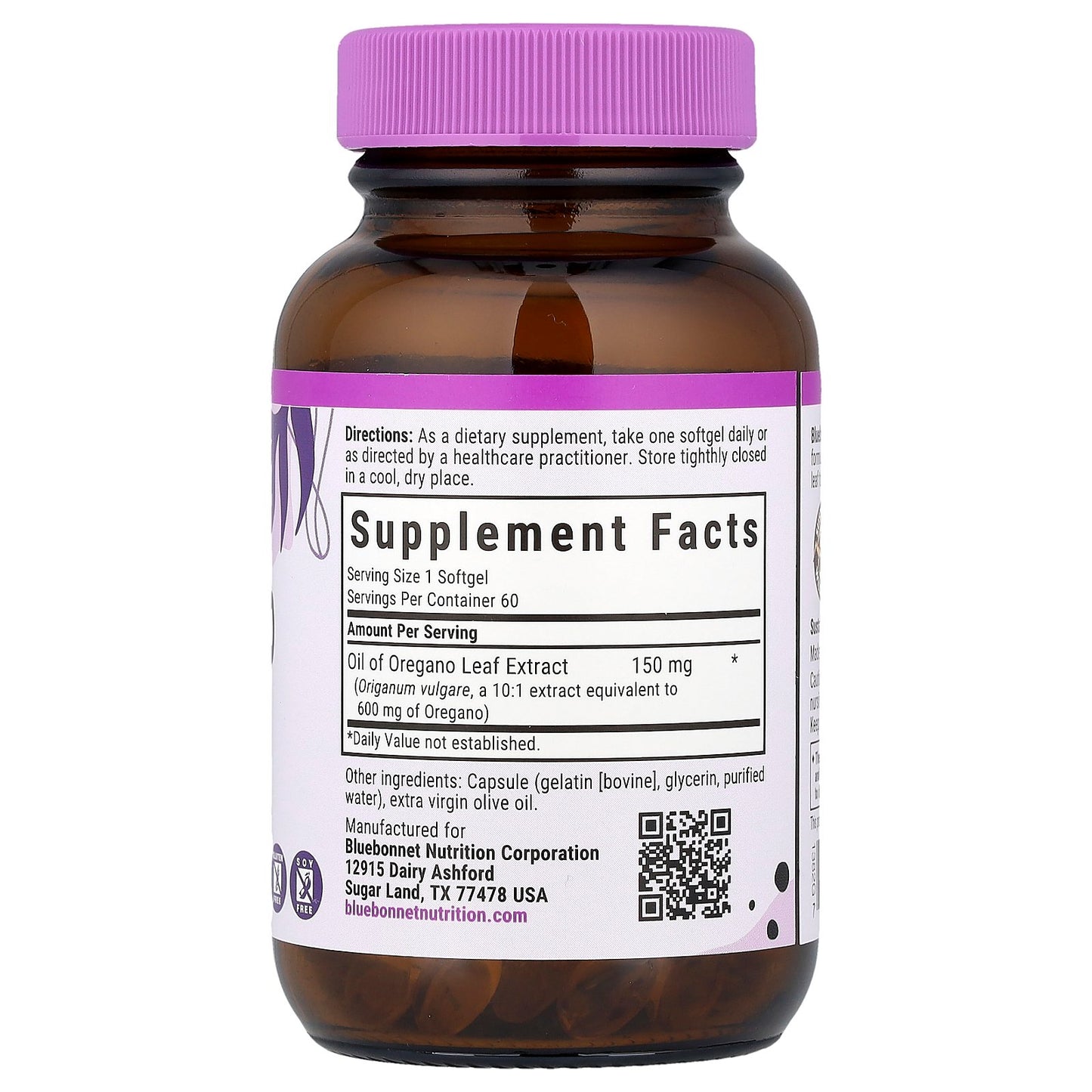 Bluebonnet Nutrition, Oil of Oregano, Leaf Extract, 60 Softgels (150 mg per Softgel)