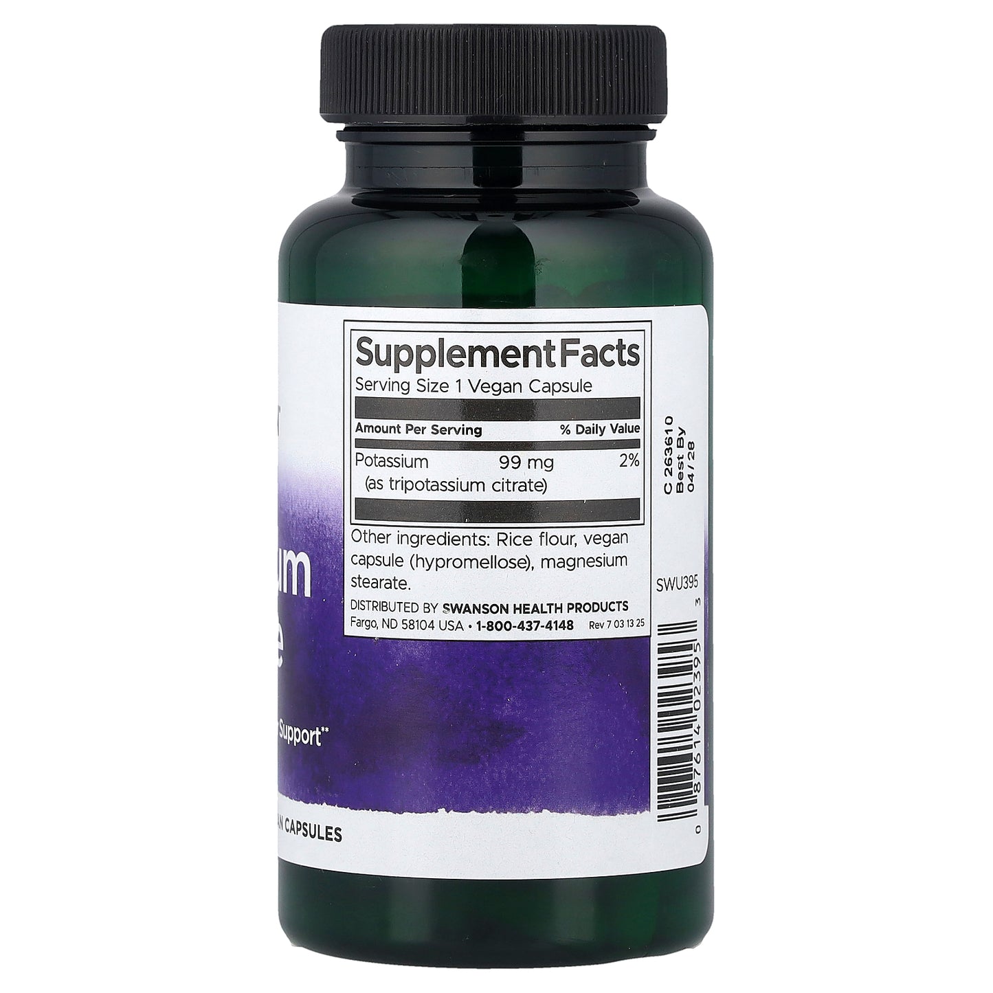 Swanson, Potassium Citrate, 99 mg, 120 Vegan Capsules