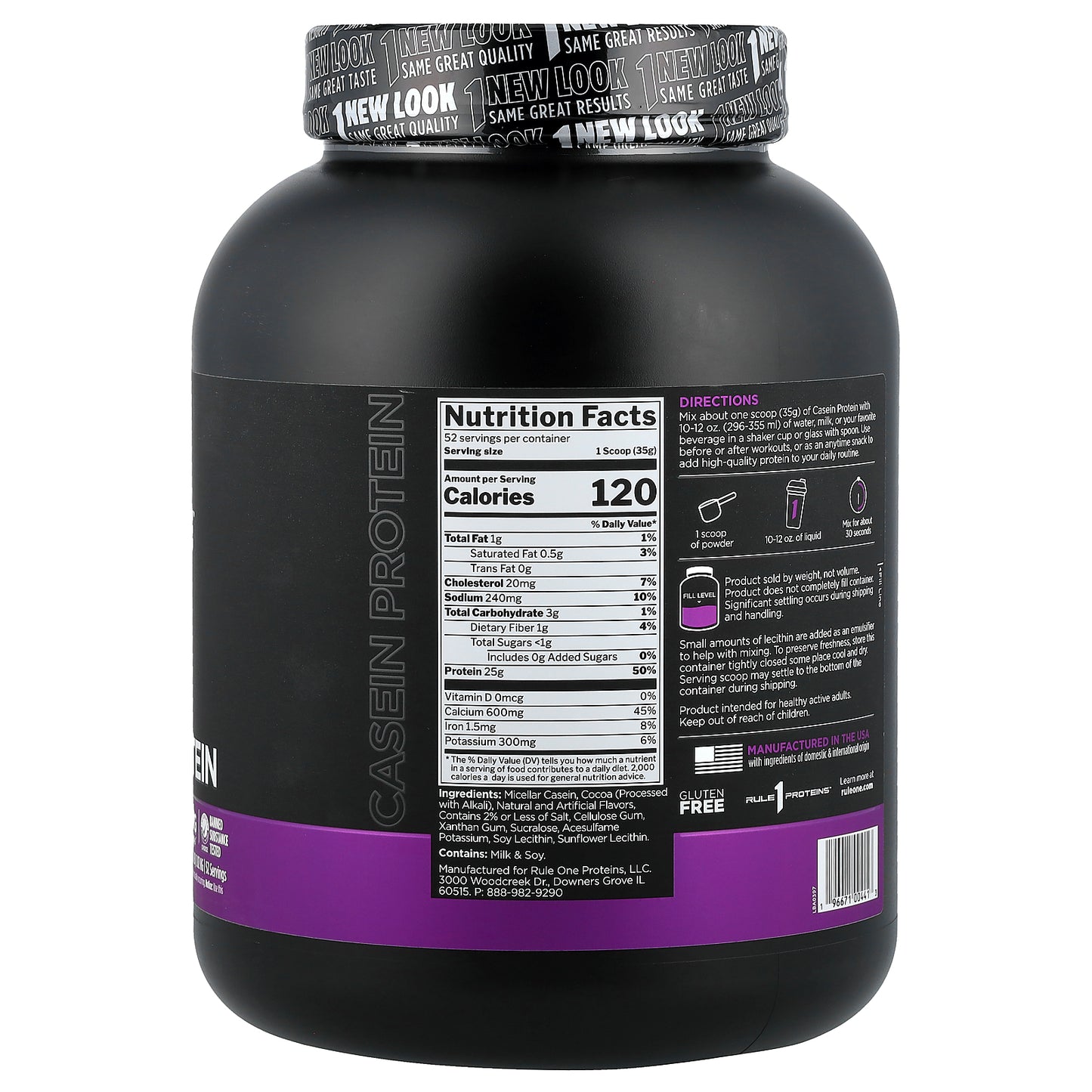 Rule One Proteins, Casein Protein, Chocolate Fudge, 4.01 lb (1.82 kg)