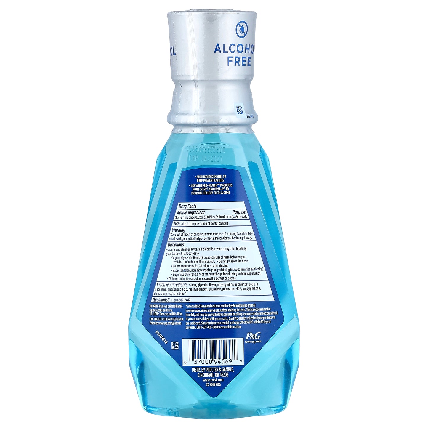 Crest, Pro Health™ Advanced, Multi-Protection Anticavity Fluoride Mouthwash, Alcohol Free, 16.9 fl oz (500 ml)