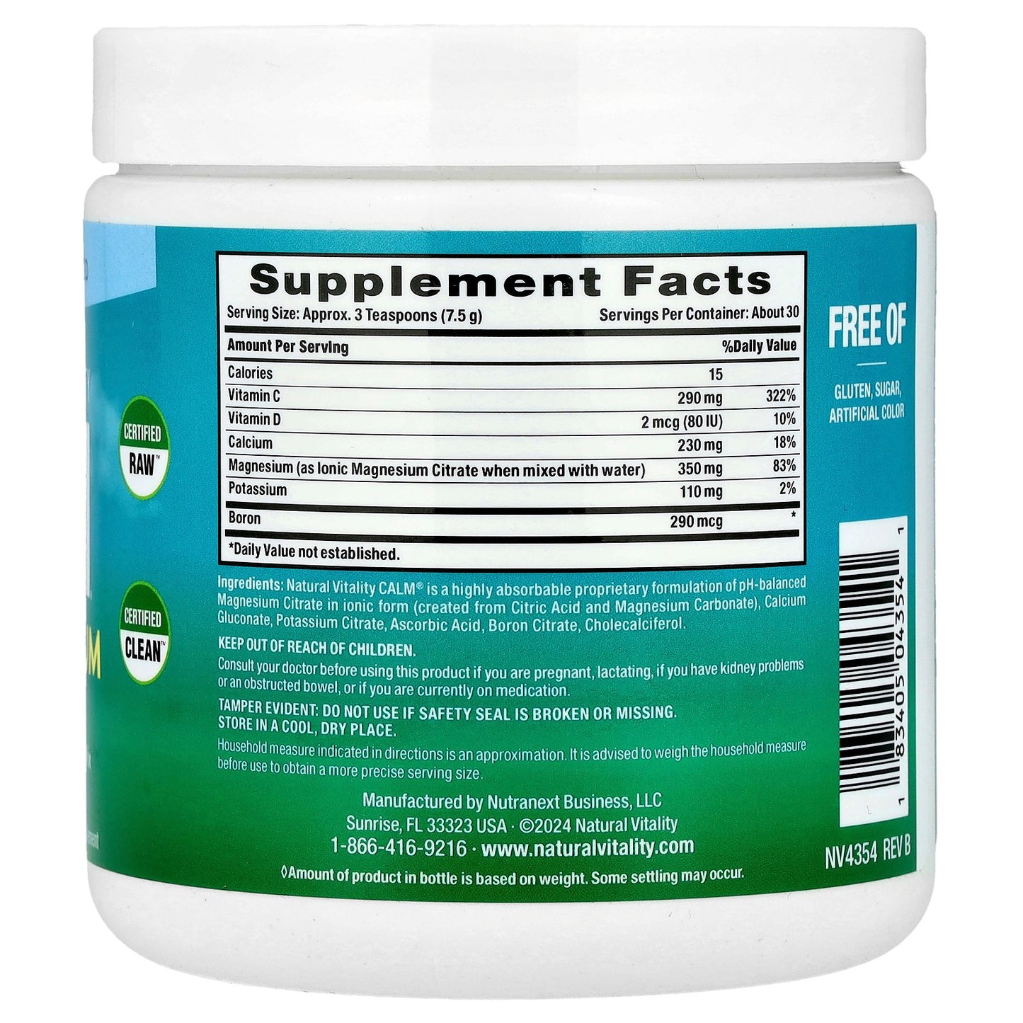 Natural Vitality, CALM®, Plus Calcium, Magnesium-Calcium Drink Mix, Original Unflavored, 8 oz (227 g)