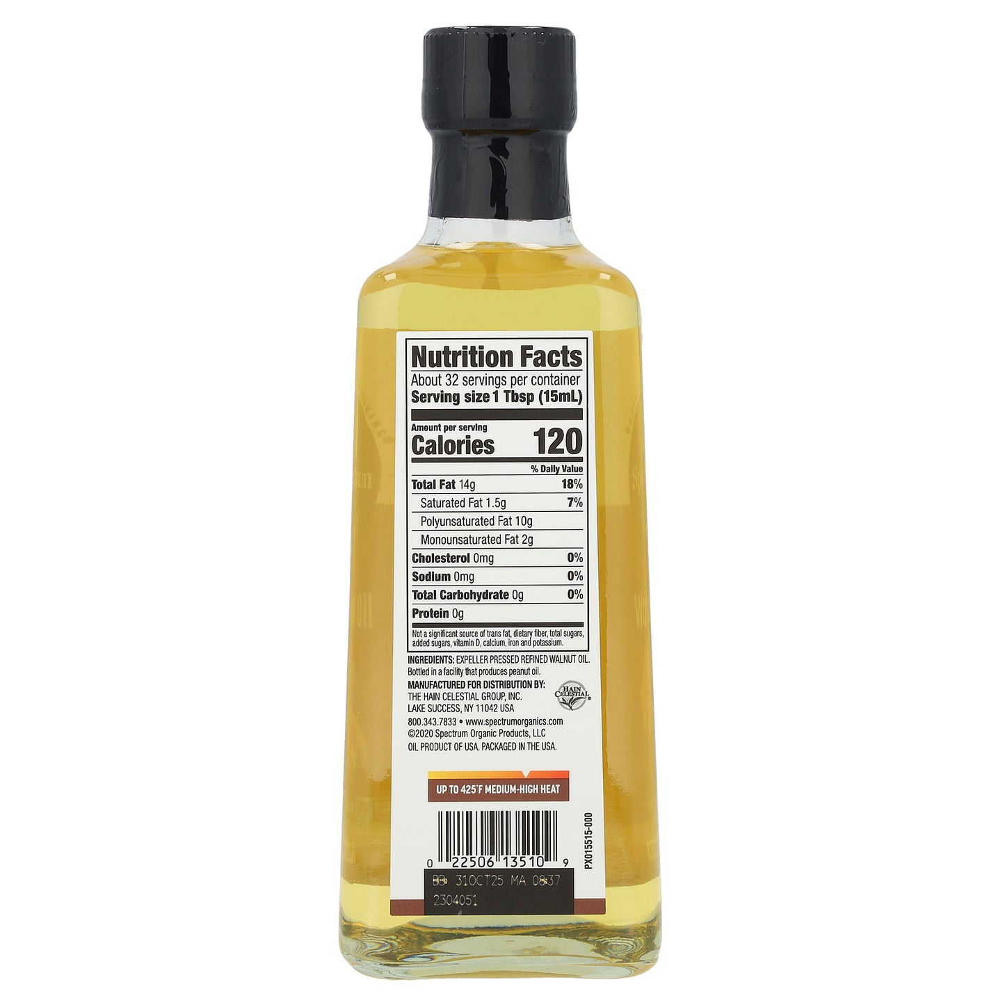 Spectrum Culinary, Walnut Oil, Expeller Pressed, Refined, 16 fl oz (473 ml)