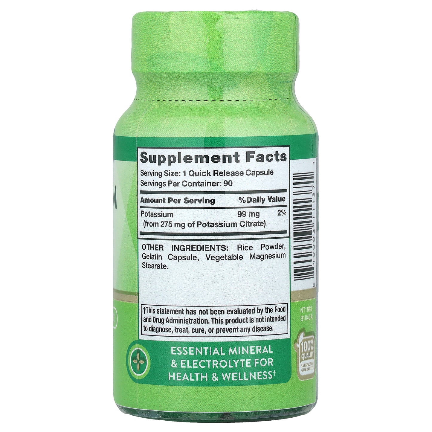 Nature's Truth, Potassium Citrate , 275 mg, 90 Quick Release Capsules