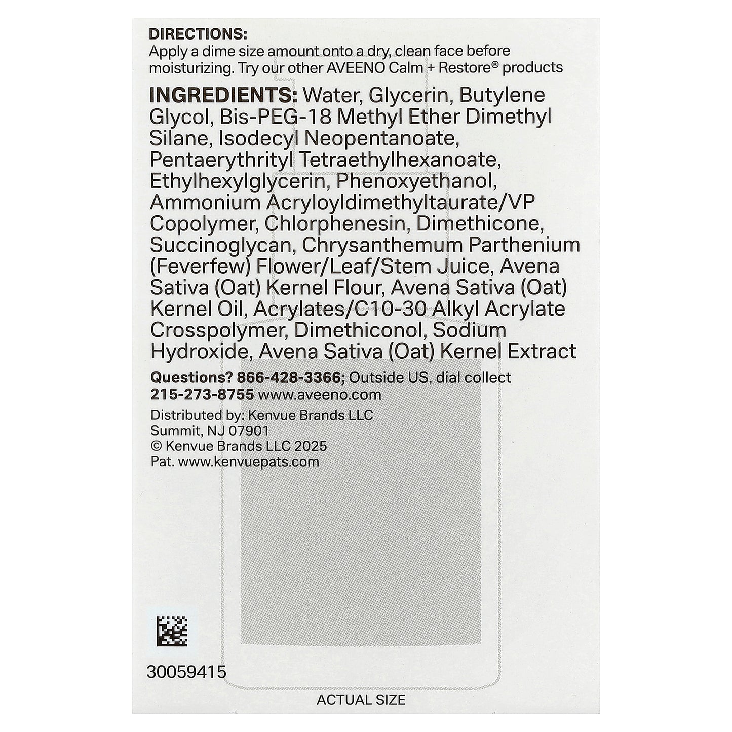 Aveeno, Calm + Restore, Triple Oat Serum, Sensitive Skin, Fragrance Free, 1 fl oz (30 ml)