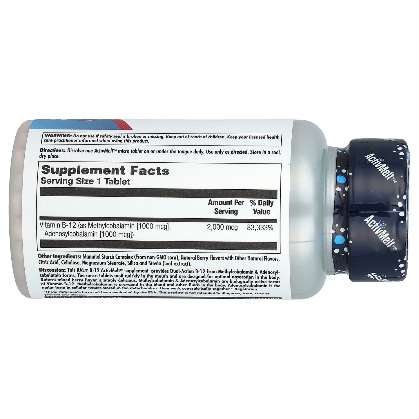 KAL, B-12 Methylcobalamin & Adenosylcobalamin, Mixed Berry, 2,000 mcg, 60 Micro Tablets