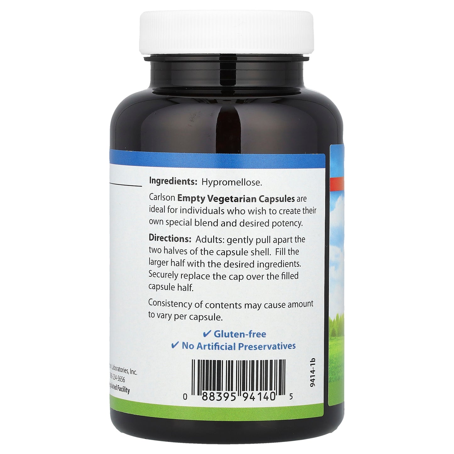 Carlson, Empty Vegetarian #1 Capsules, 200 Capsules