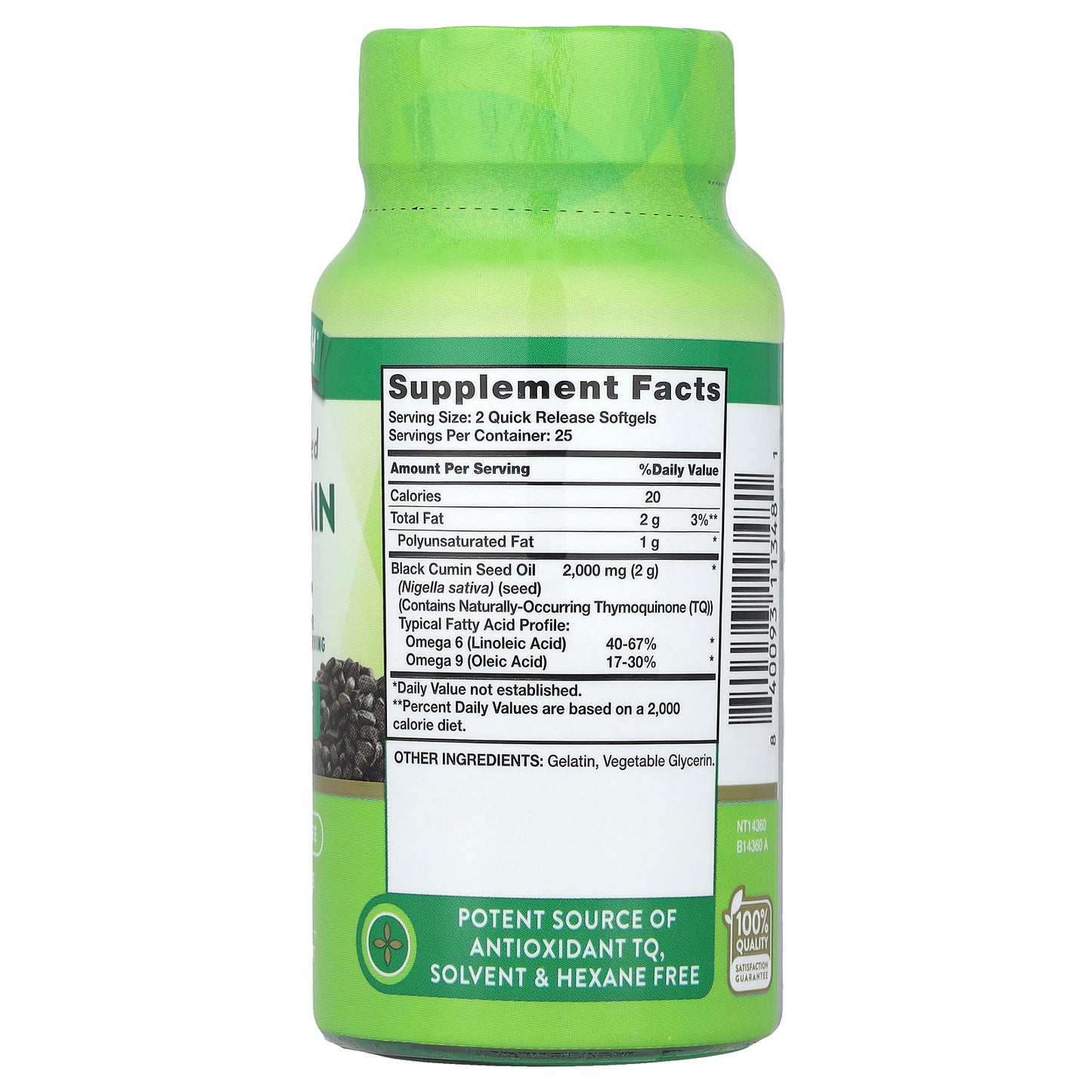 Nature's Truth, Black Cumin Seed Oil, 50 Quick Release Softgels (1,000 mg per Softgel)