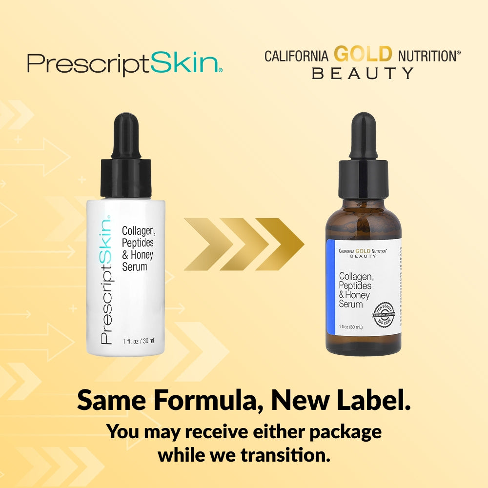 California Gold Nutrition, Collagen, Peptides, and Honey Serum, 1 fl oz (30 ml)